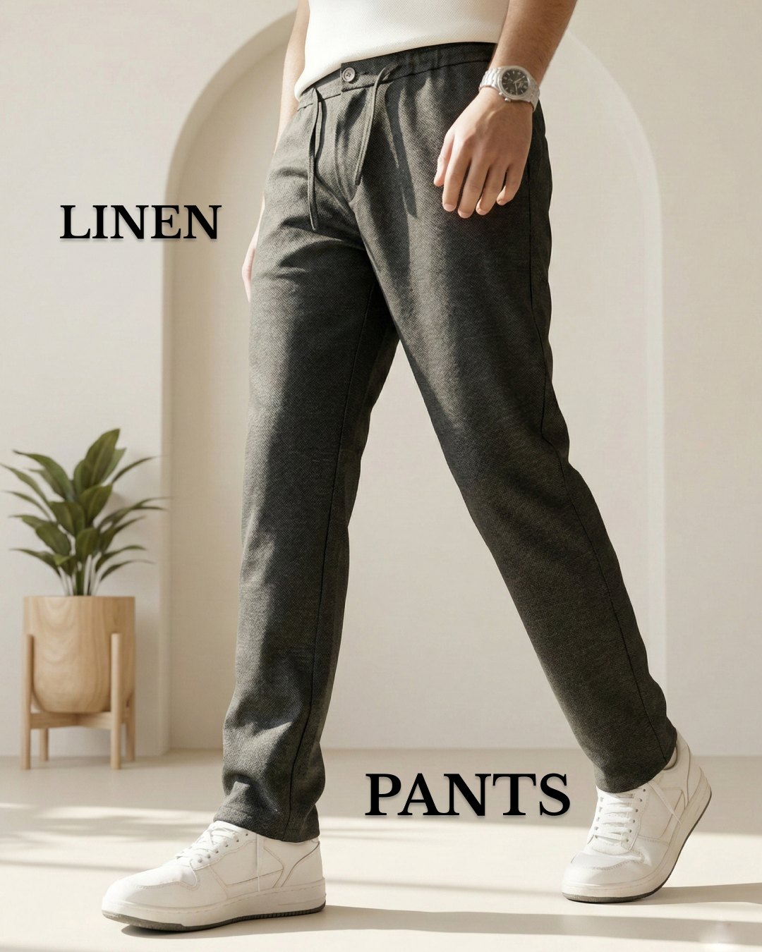 LINEN PANTS BEIGE COLOUR LIGHT WIEGHT