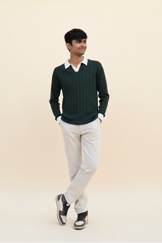 Forest Knit Polo |Bottle Green