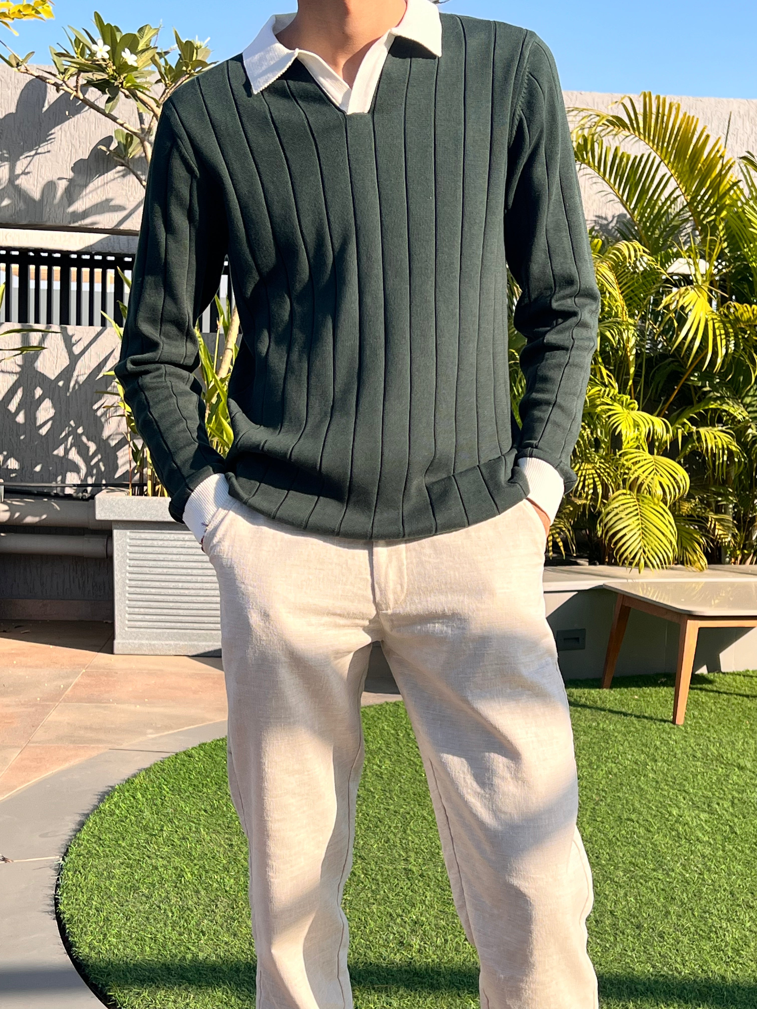 Forest Knit Polo |Bottle Green
