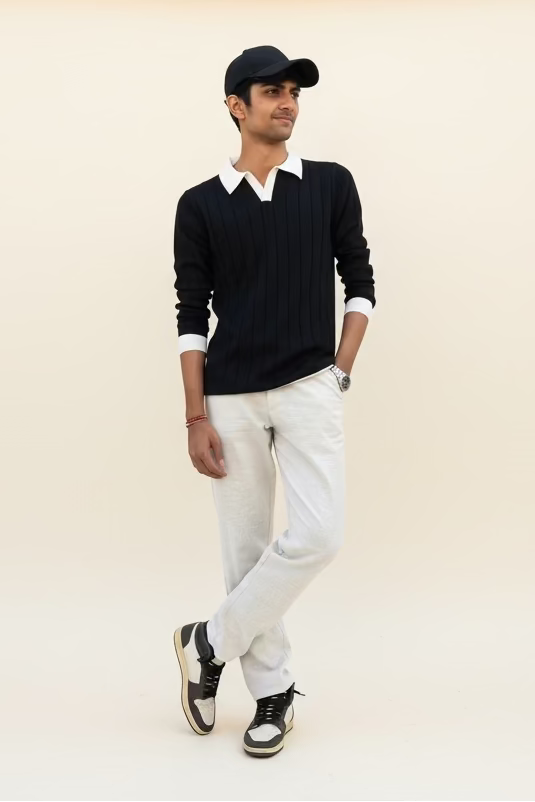 Midnight Knit Polo | Black