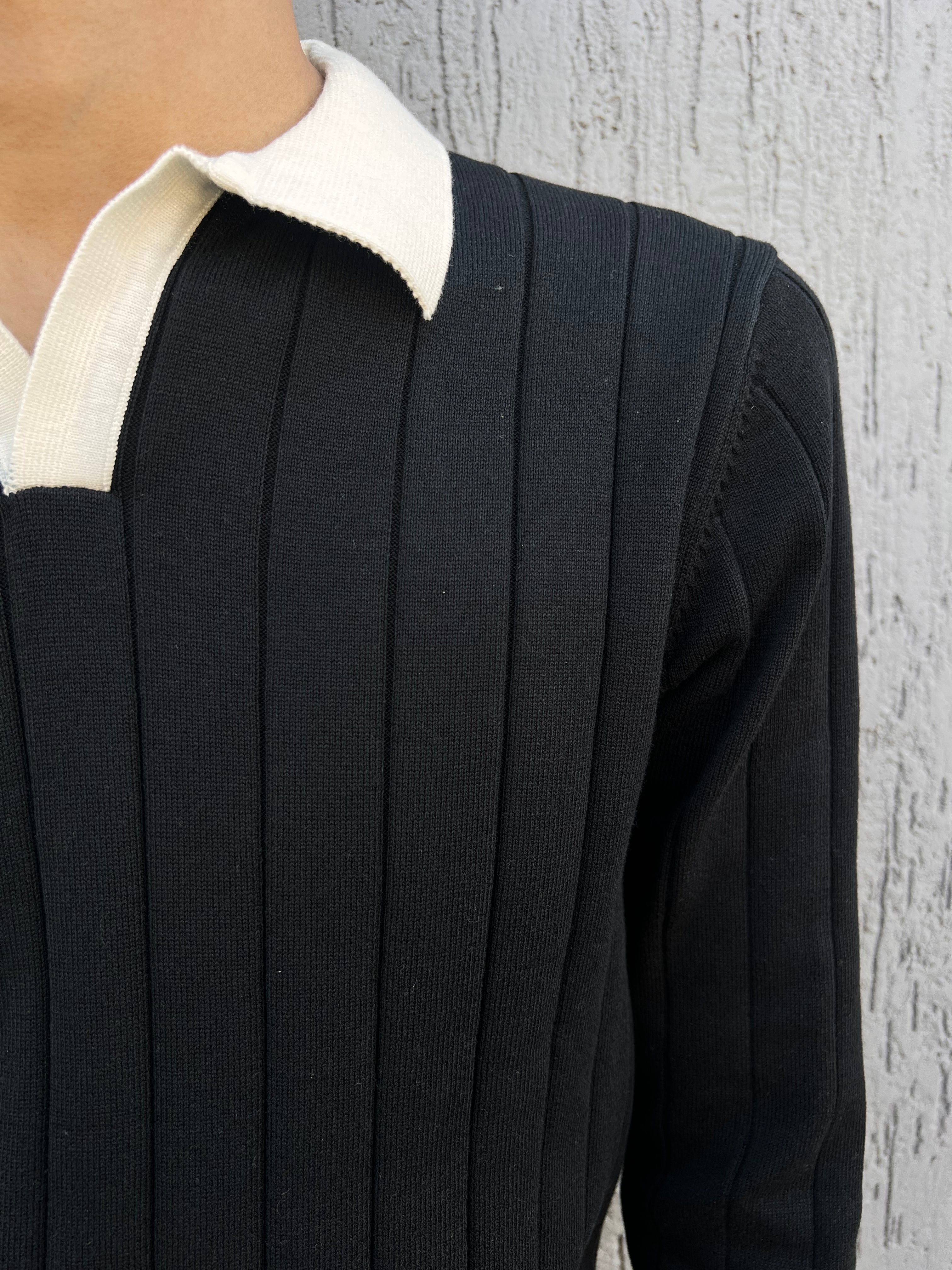 Midnight Knit Polo | Black