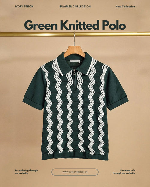 Forest Knit Polo | Bottle Green