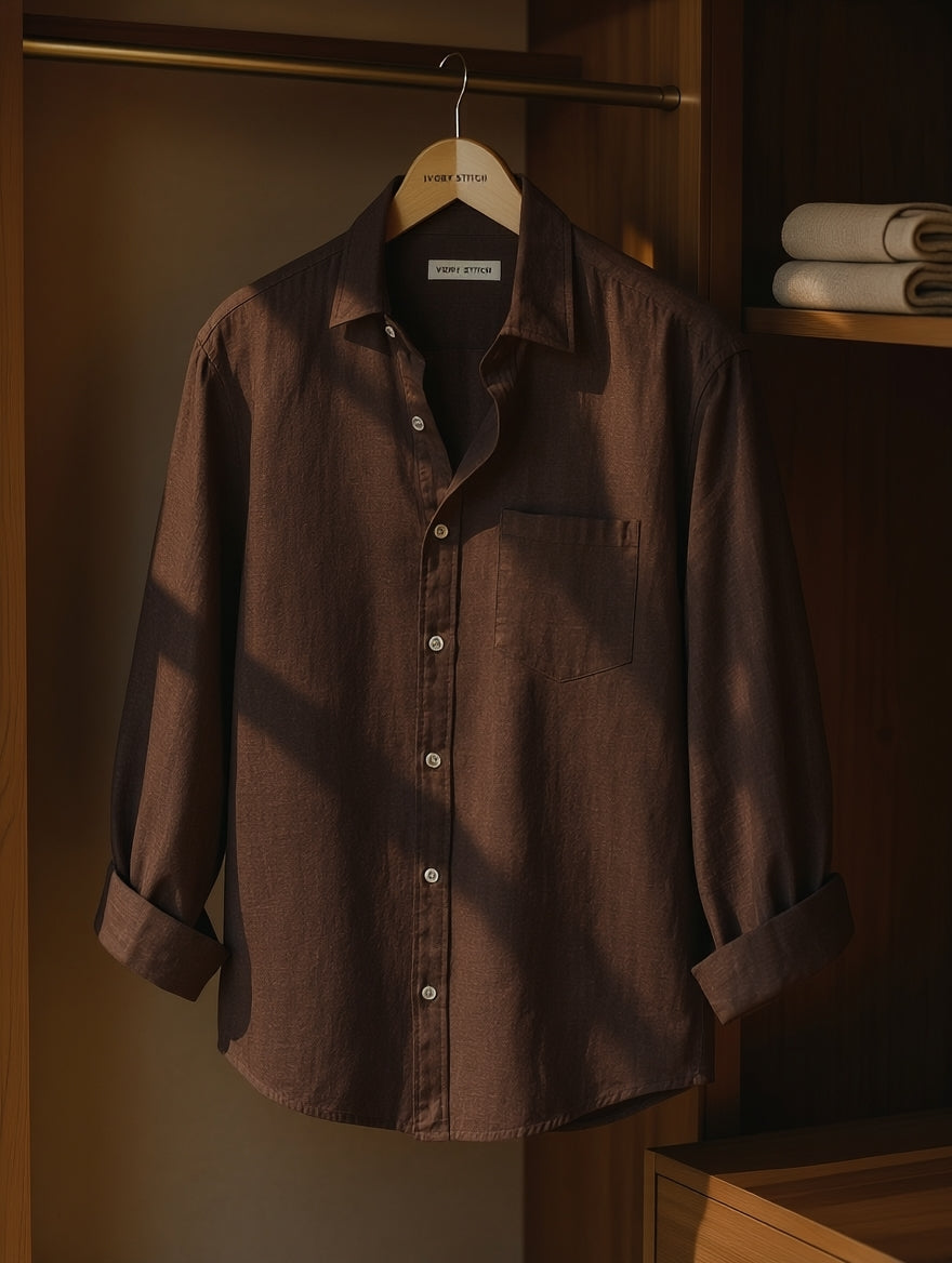 Linen Shirt | Mocha Brown