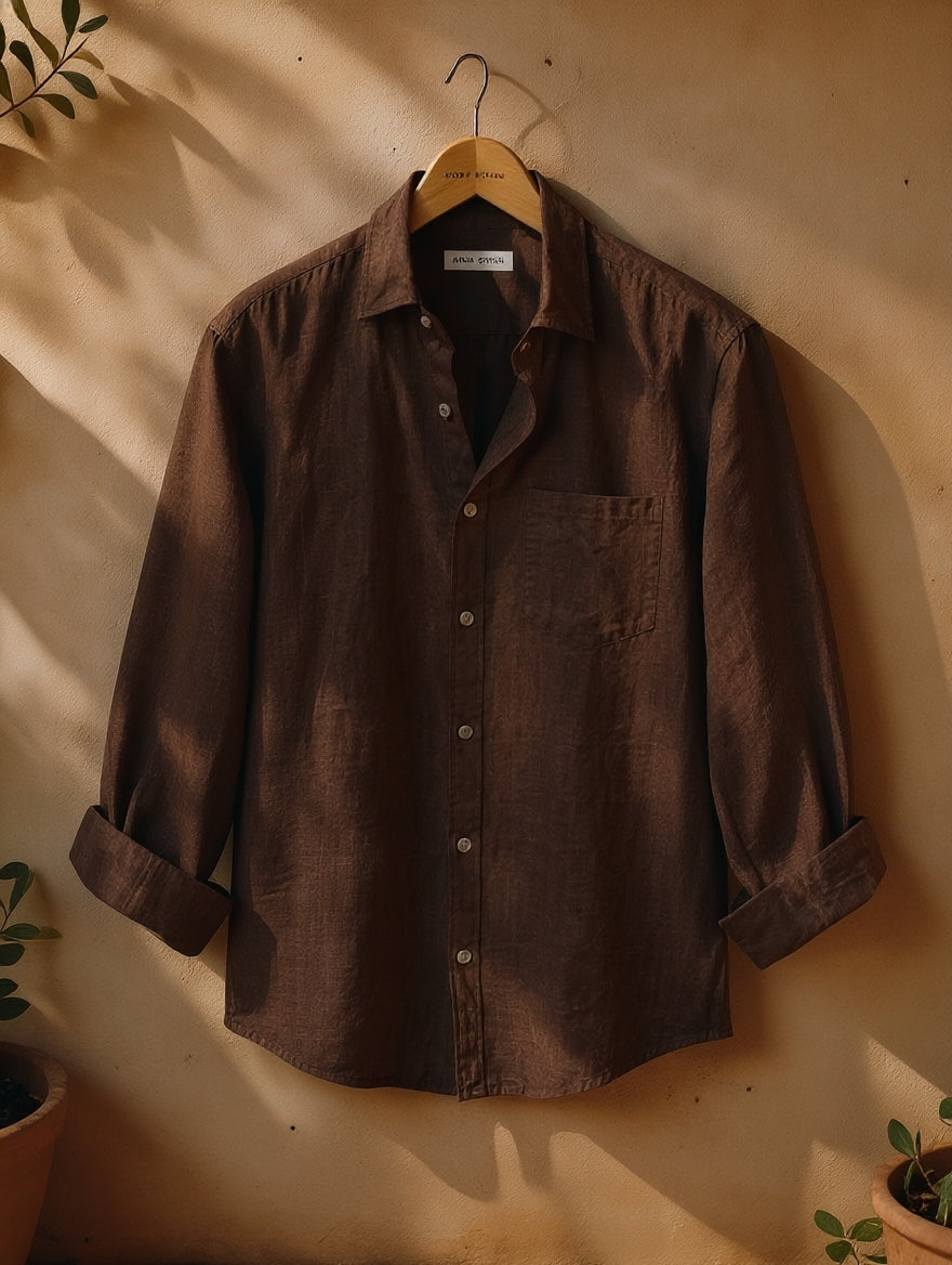 Linen Shirt | Mocha Brown
