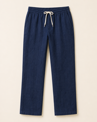 Navy Blue Linen Trousers
