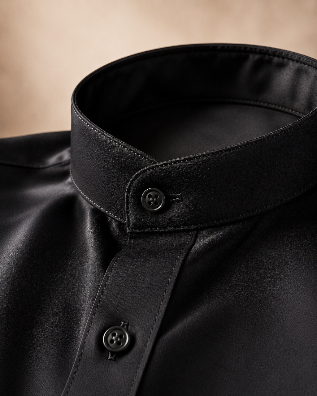 Mandarin Collar | Midnight Black