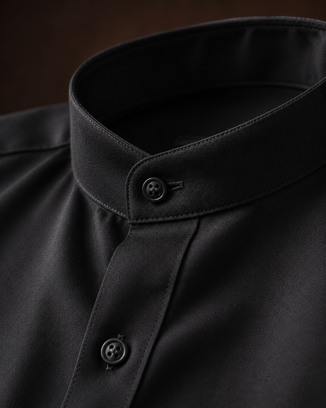 Mandarin Collar | Midnight Black