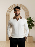 Cream Knit Polo | Cream