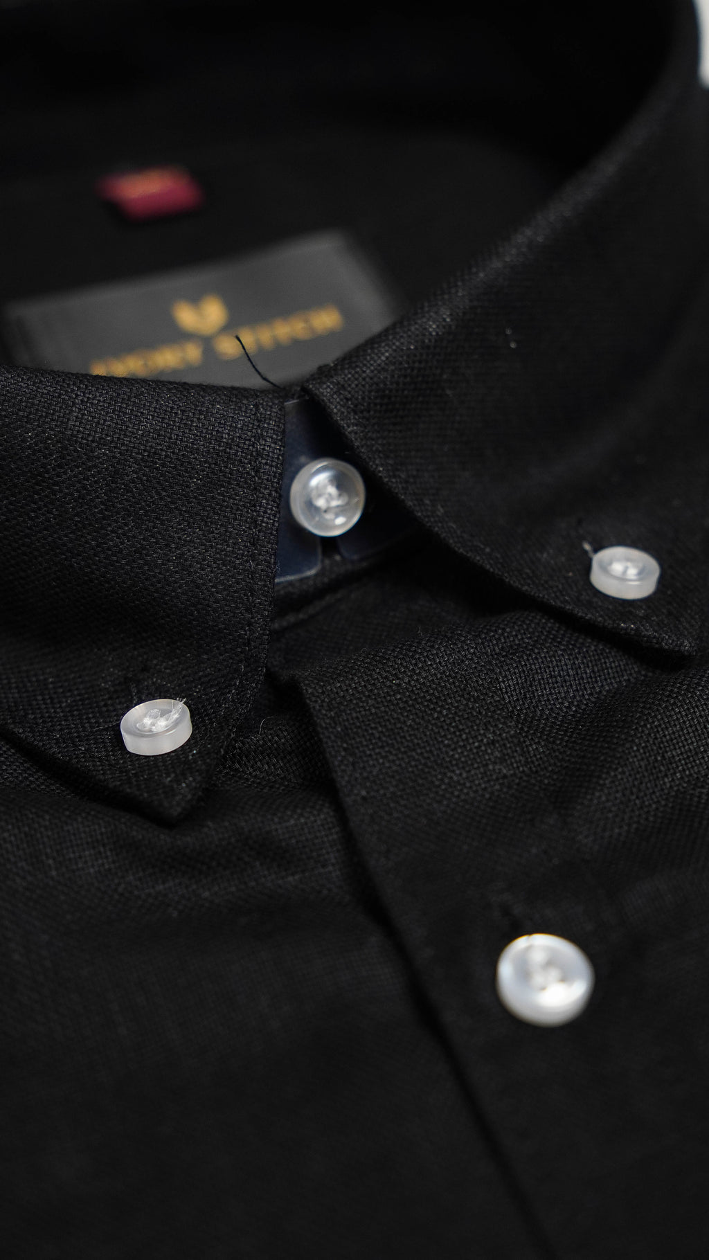 Classic Midnight Black Linen Shirt