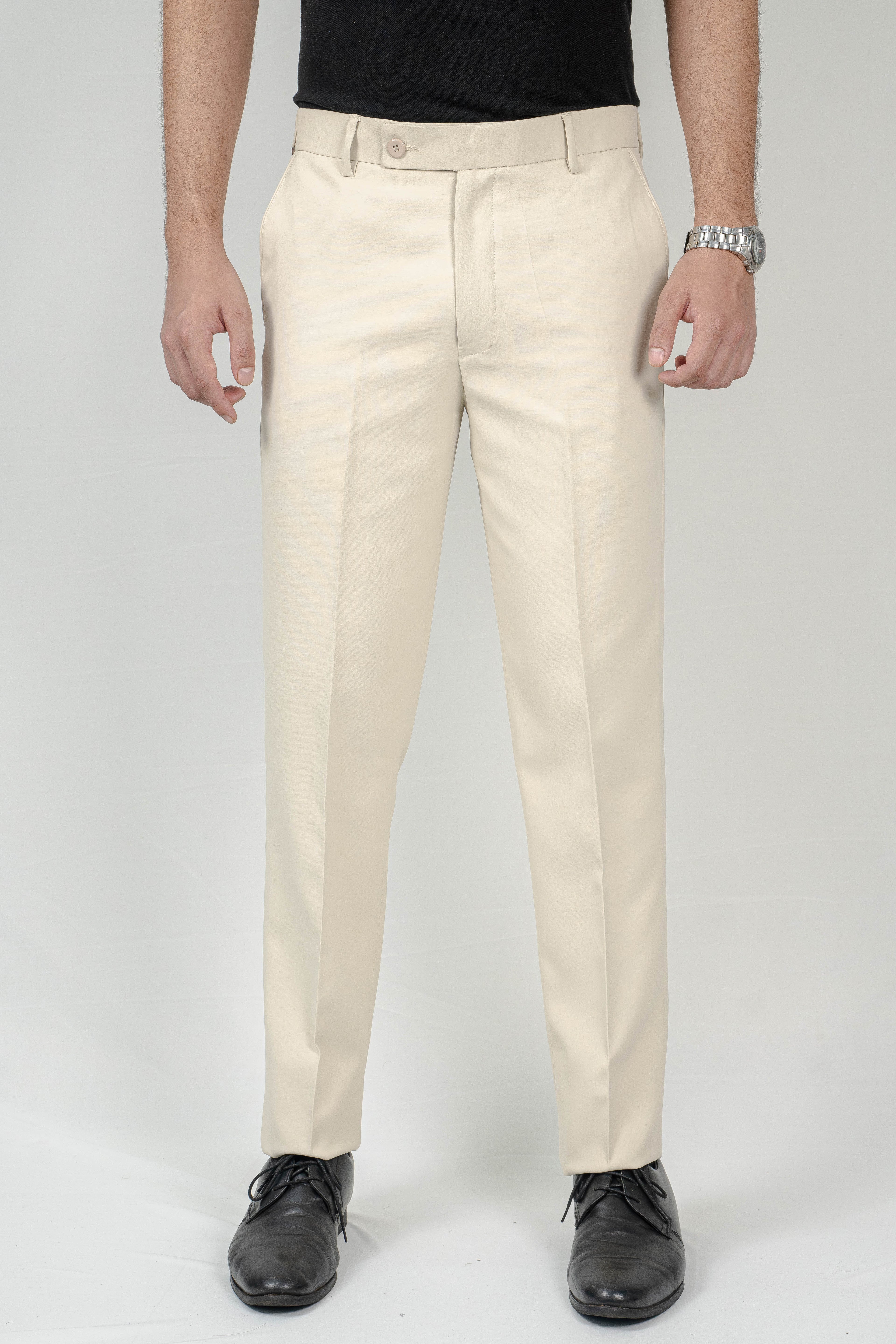 Signature Beige Formal Trousers