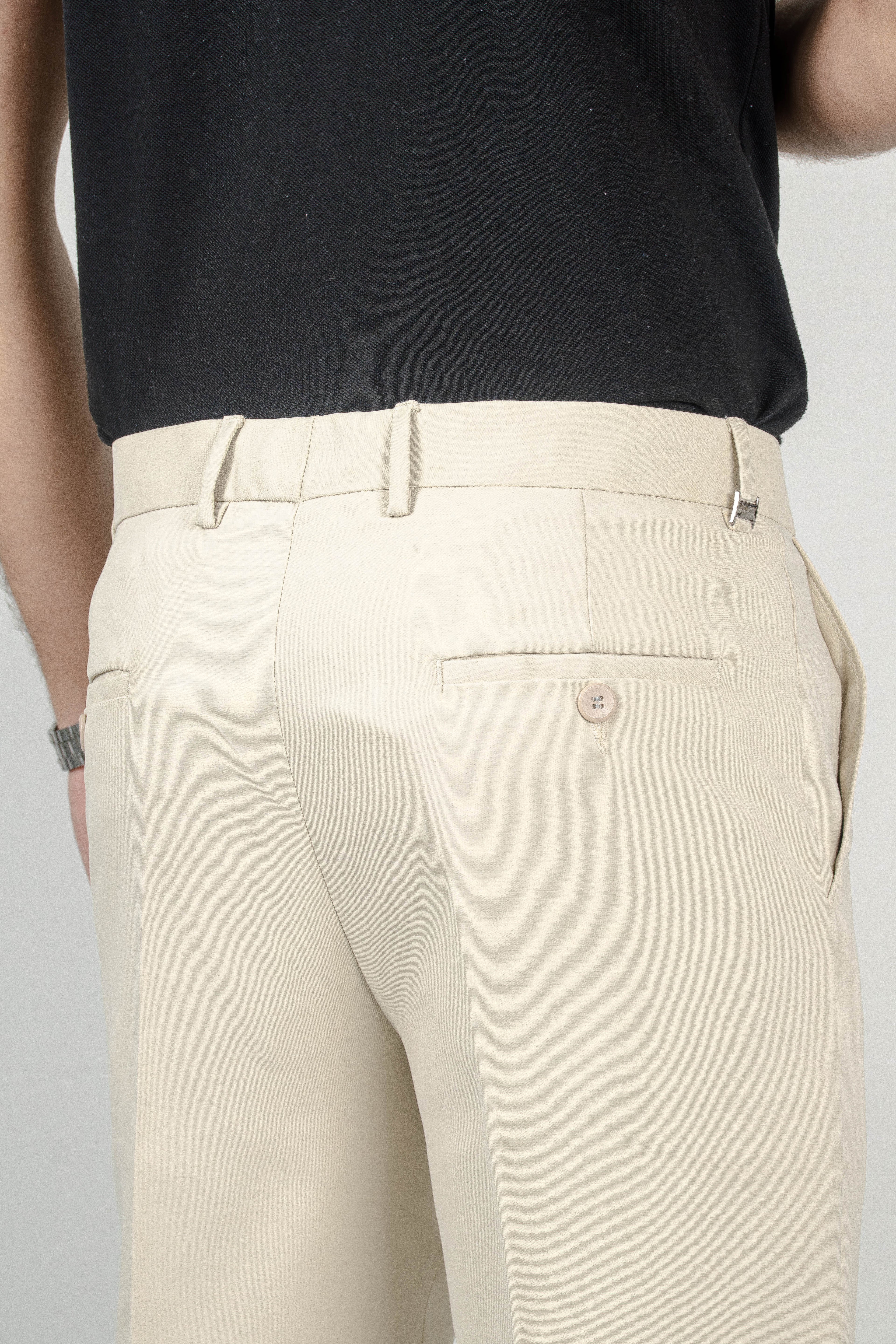 Signature Beige Formal Trousers