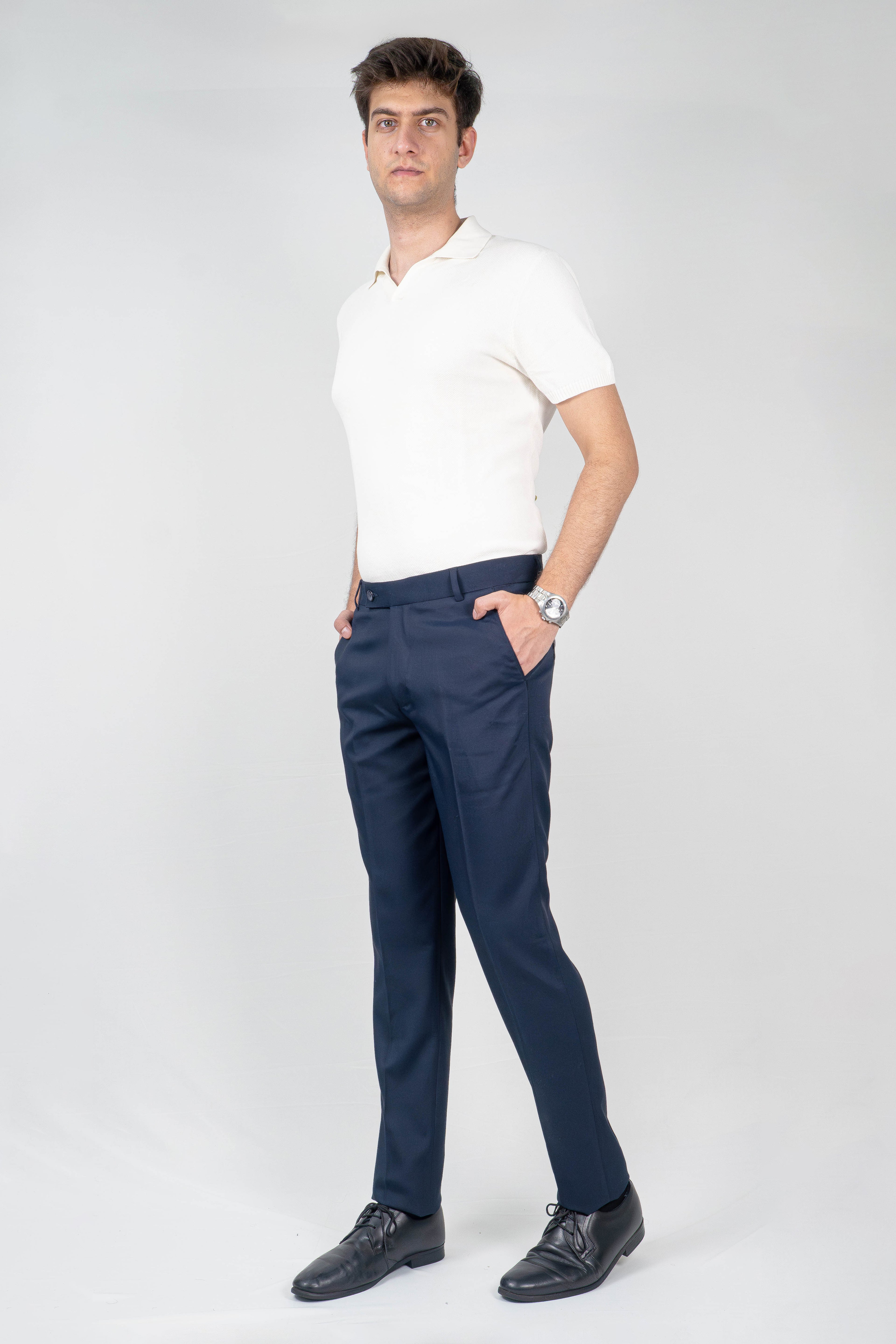 Signature Navy Blue Formal Trousers