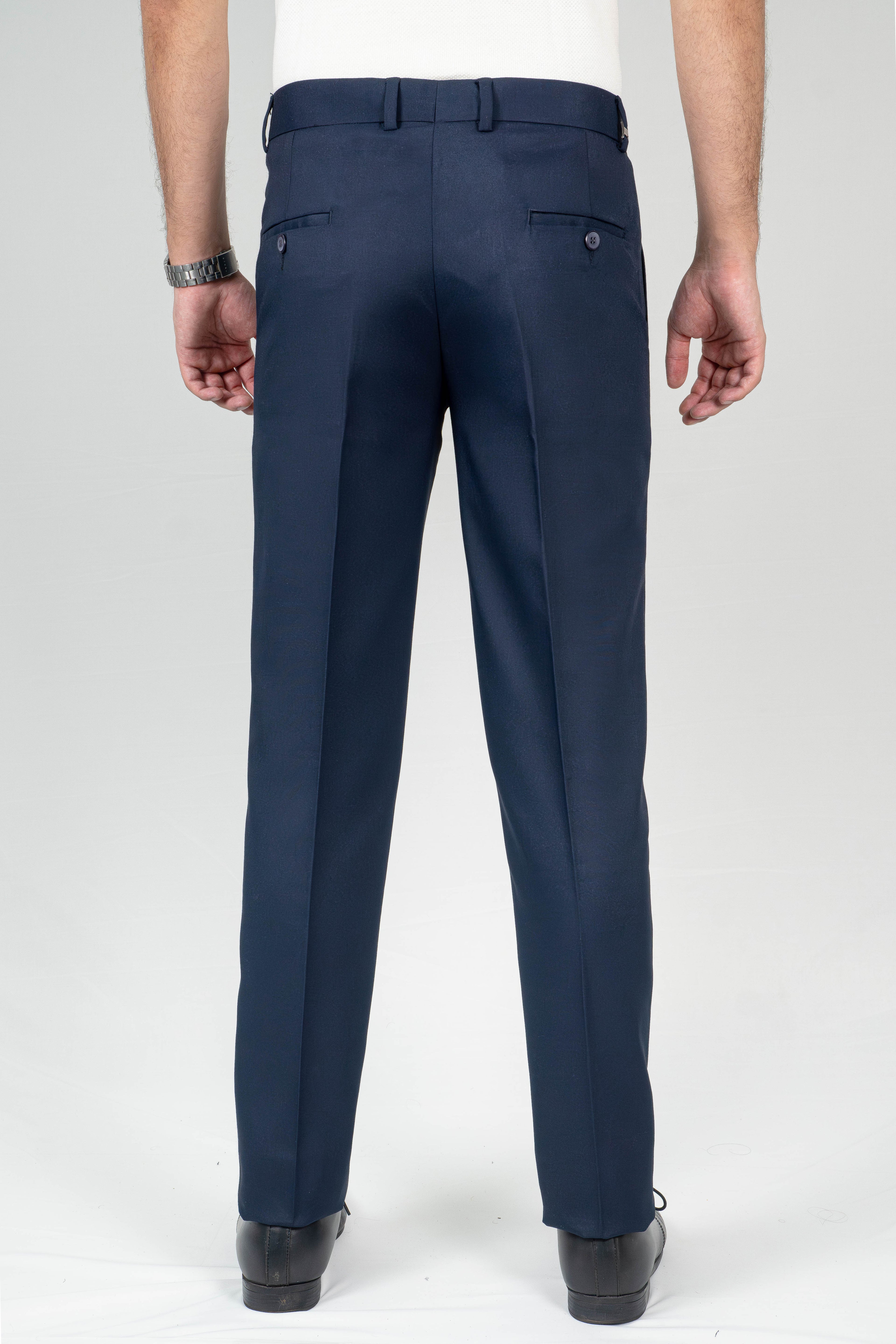 Signature Navy Blue Formal Trousers