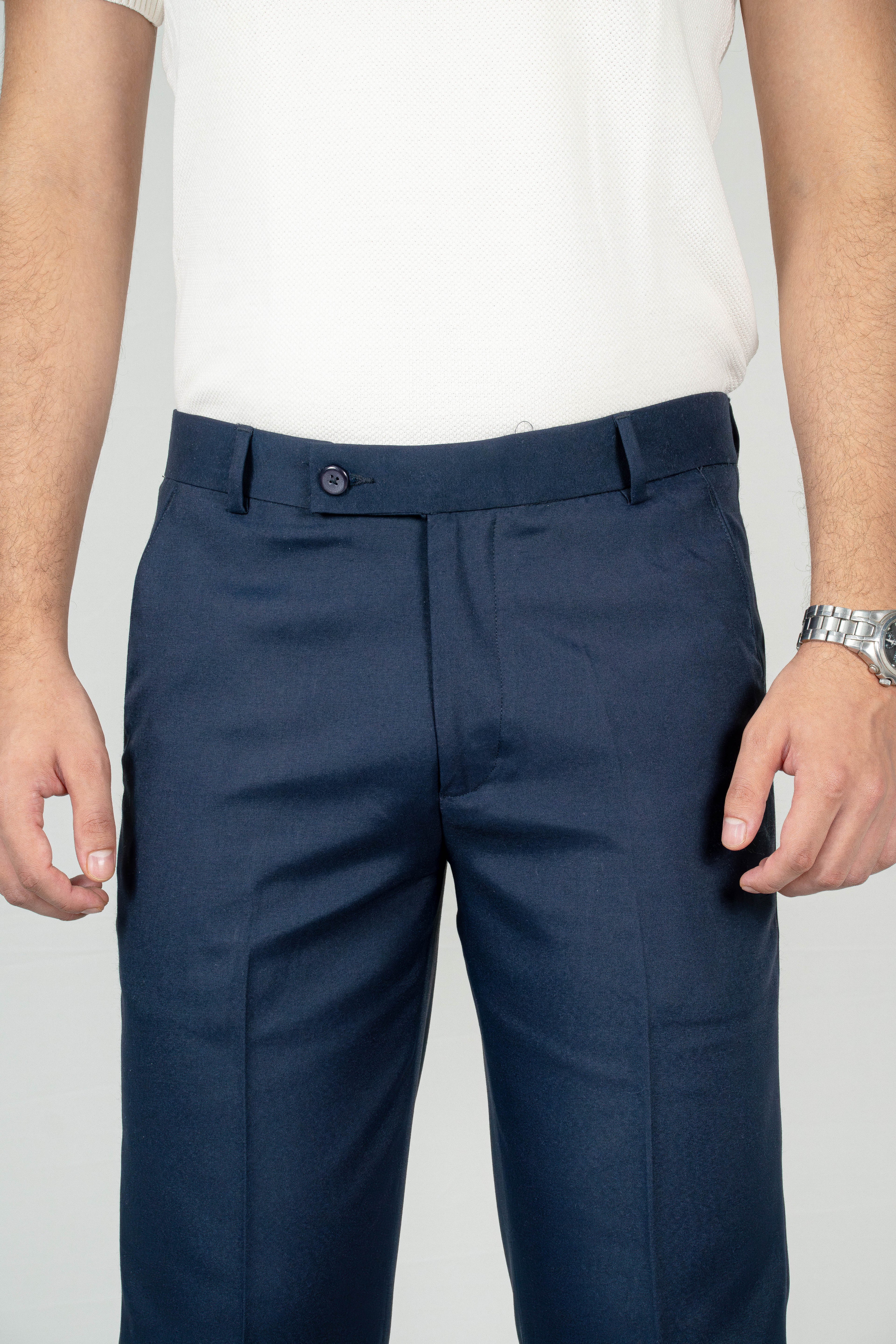 Signature Navy Blue Formal Trousers