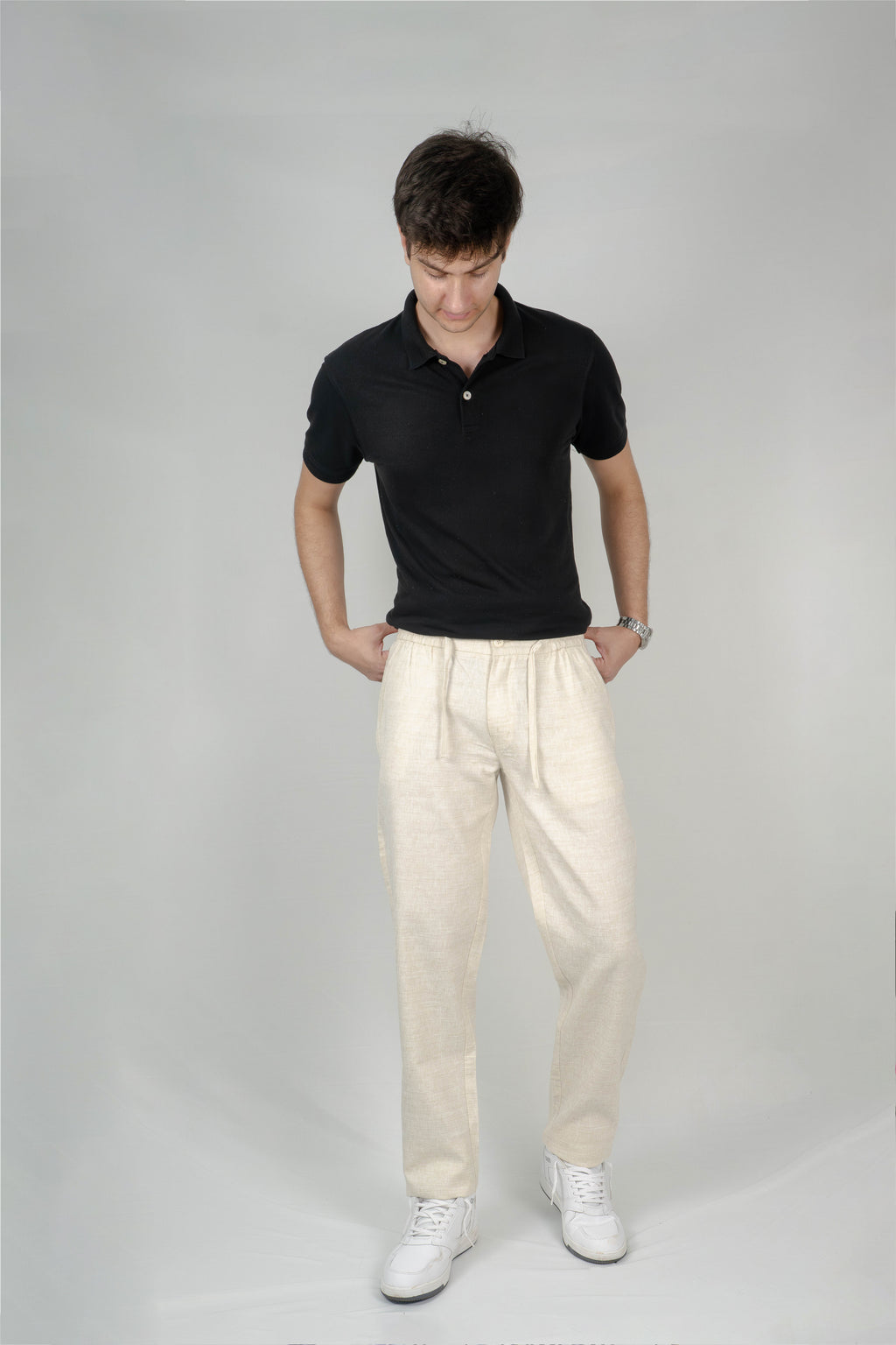 Cream Linen Trousers