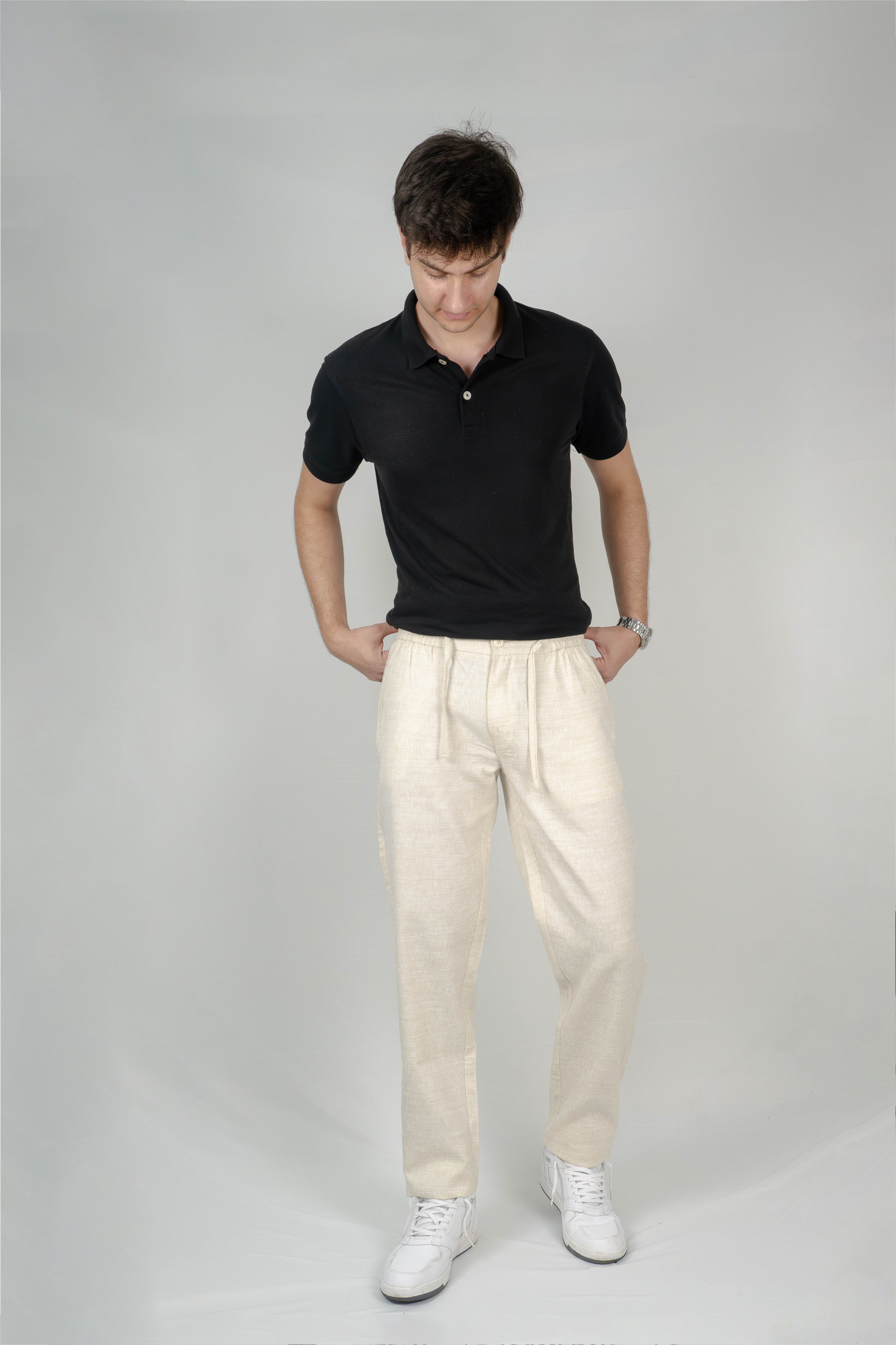 Cream Linen Trousers