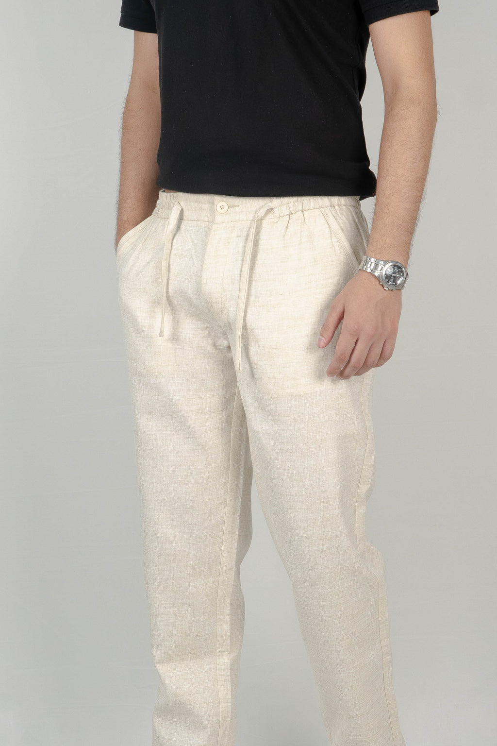Cream Linen Trousers