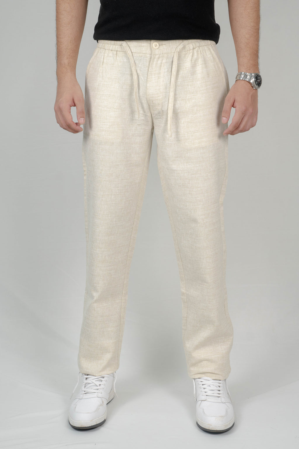 Cream Linen Trousers