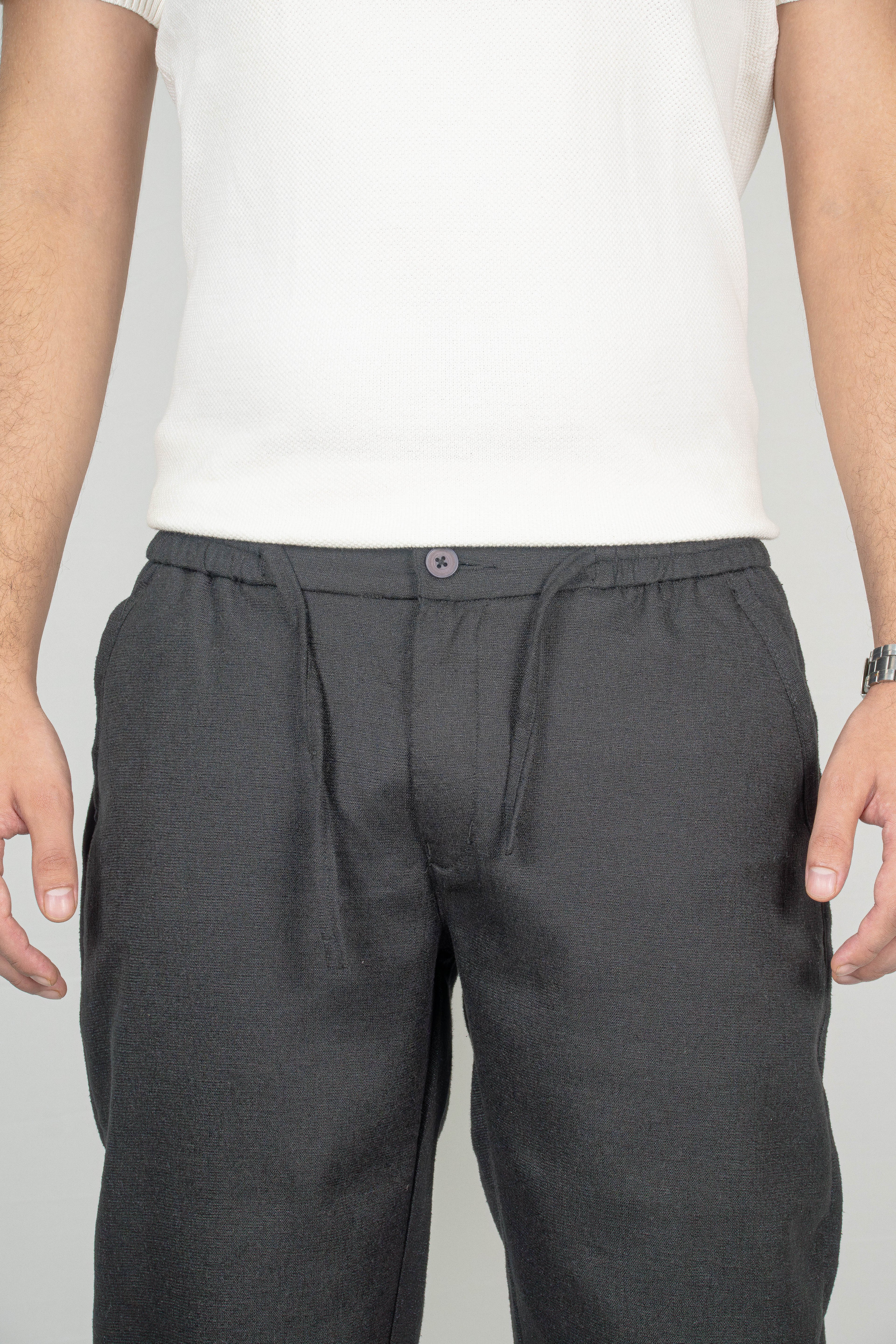 Black Linen Trousers