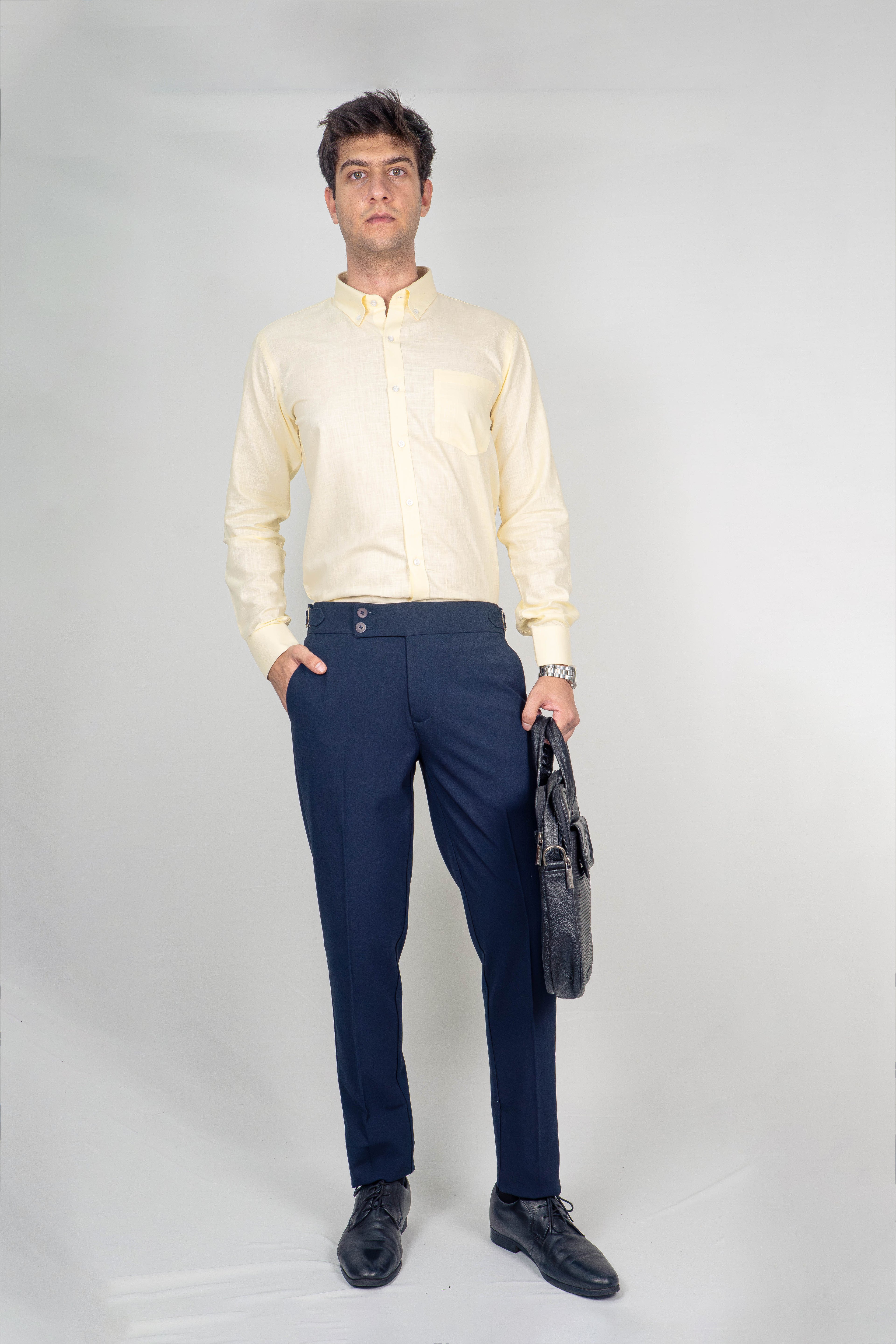 Lemon Yellow Linen Shirt