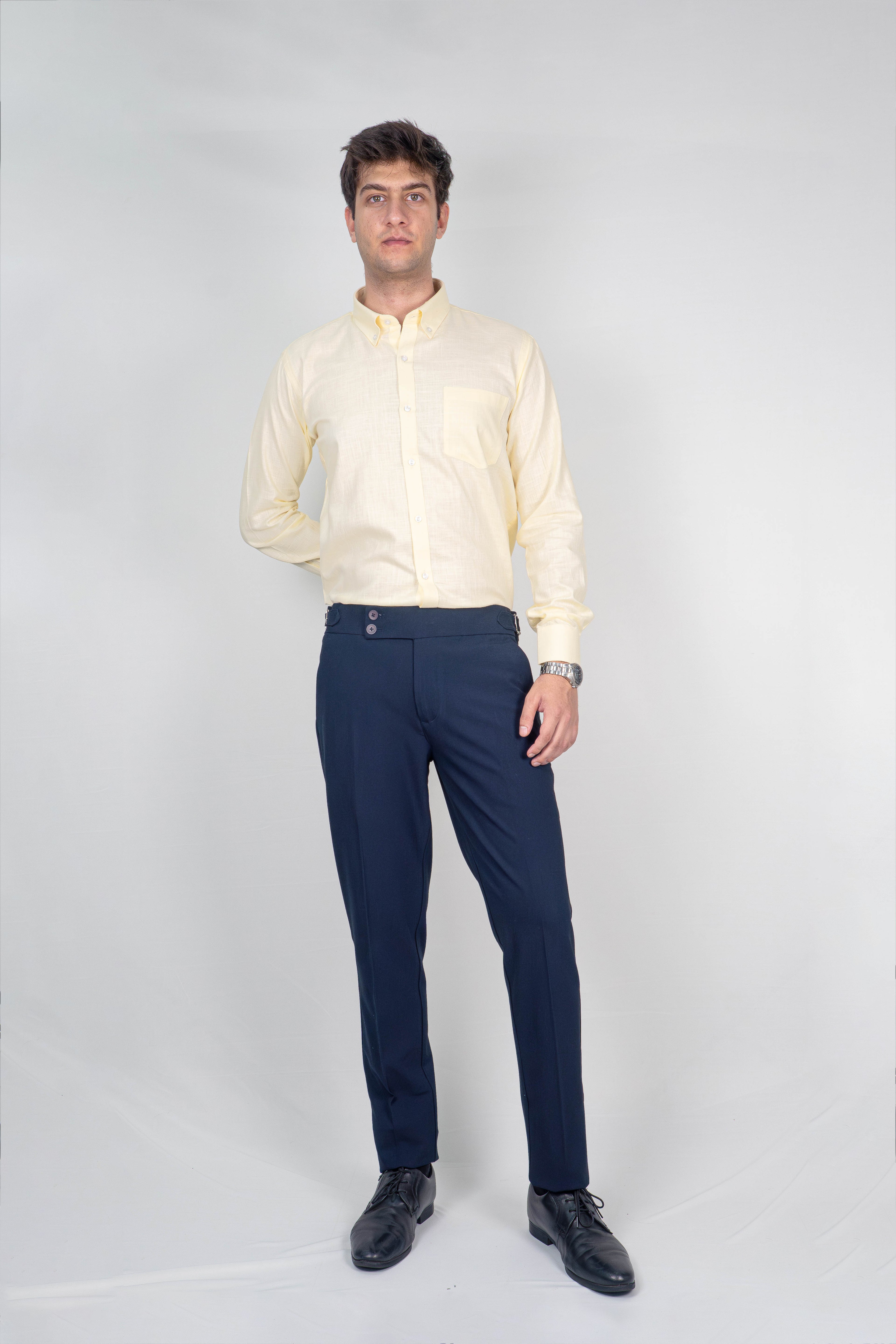 Lemon Yellow Linen Shirt