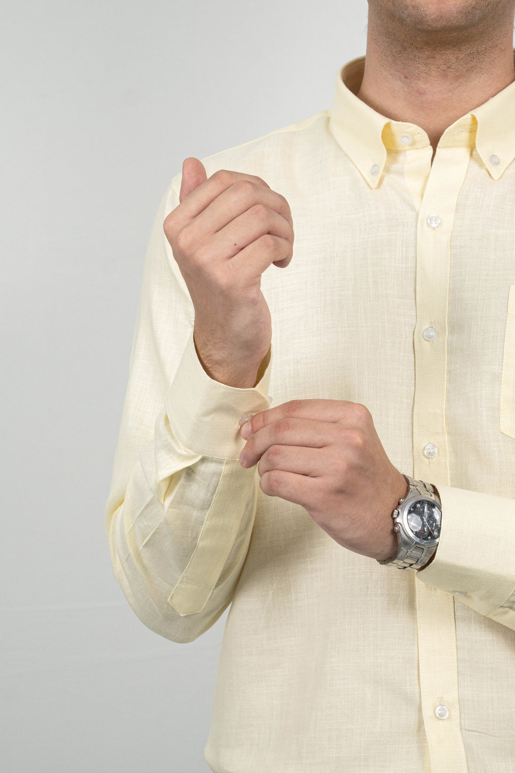 Lemon Yellow Linen Shirt