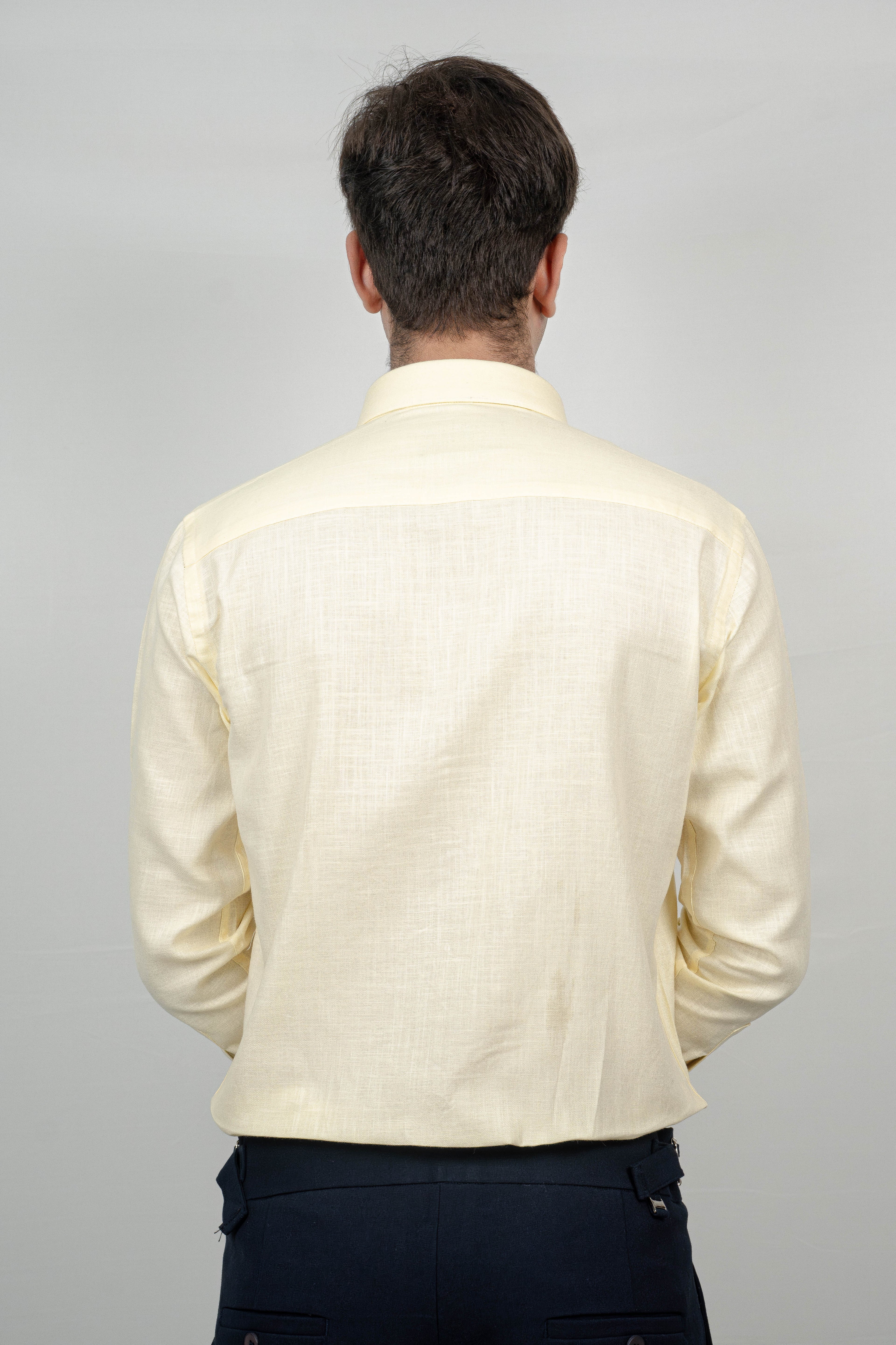 Lemon Yellow Linen Shirt