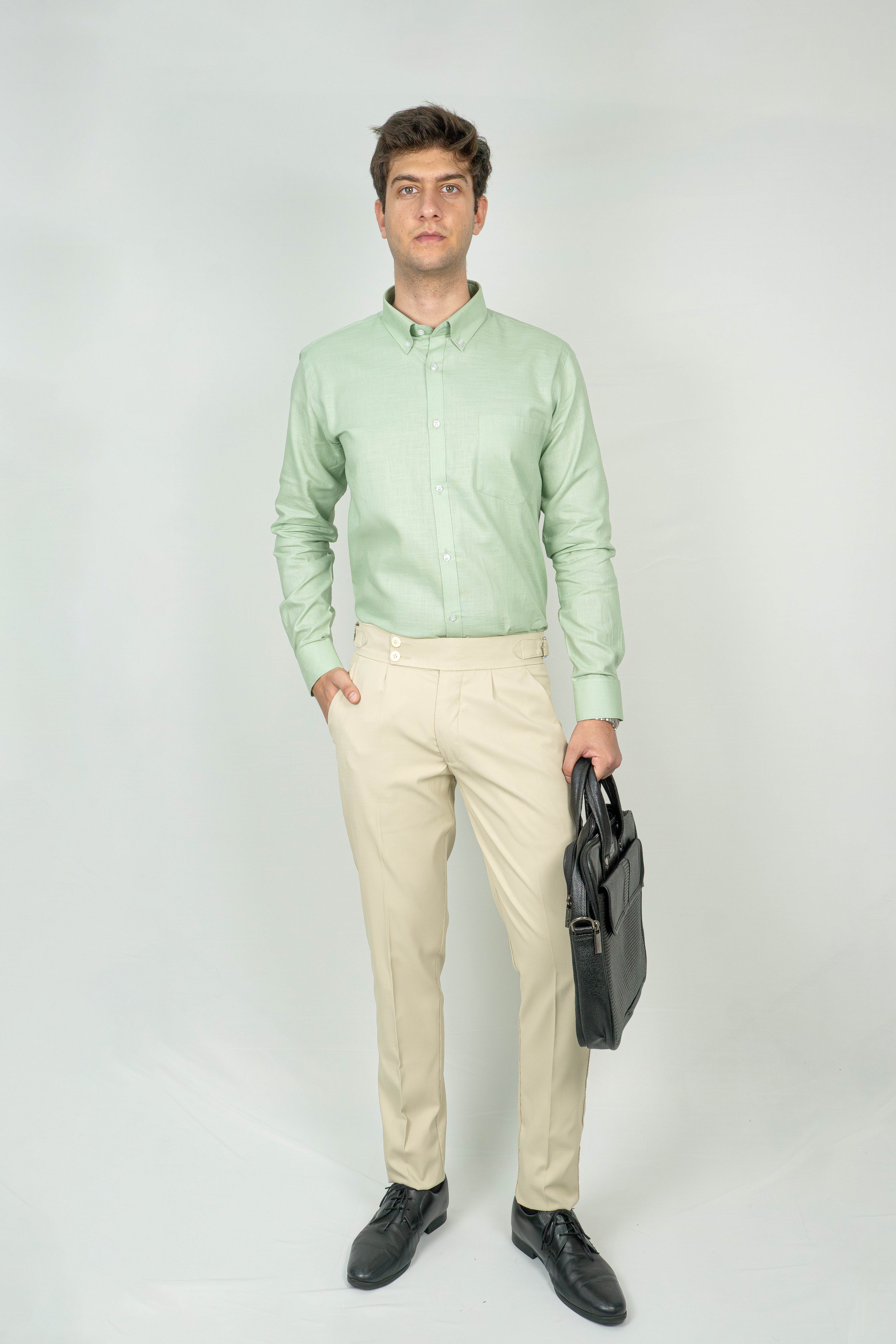 Mint leaf Green Linen Shirt