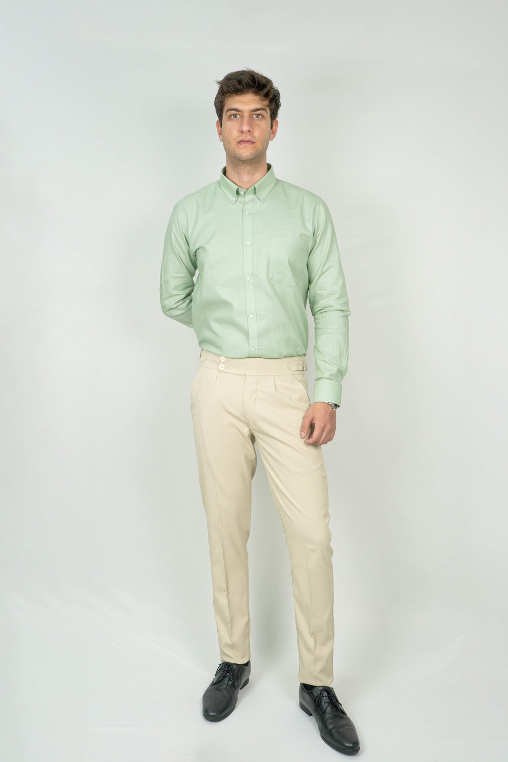 Mint leaf Green Linen Shirt