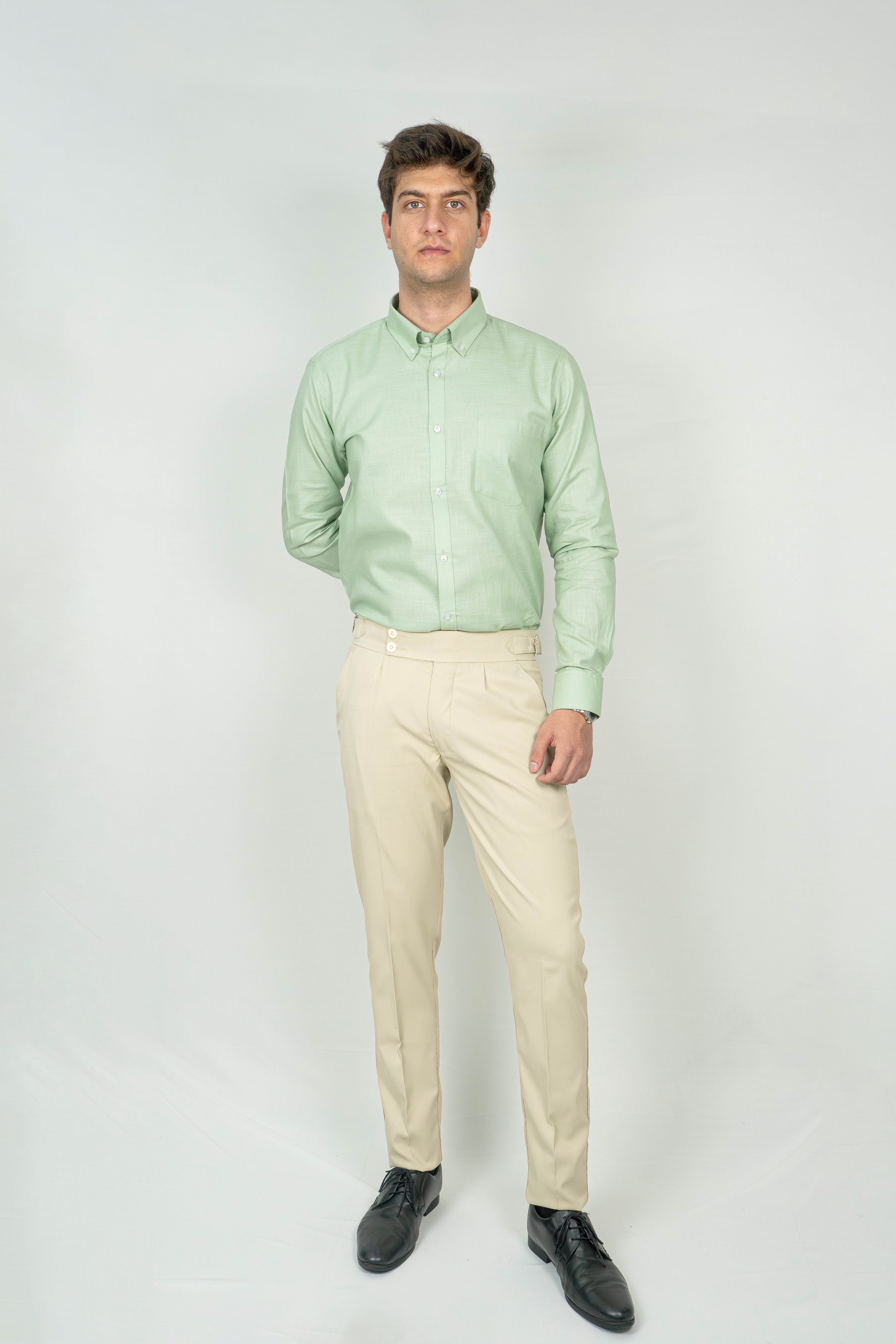 Mint leaf Green Linen Shirt