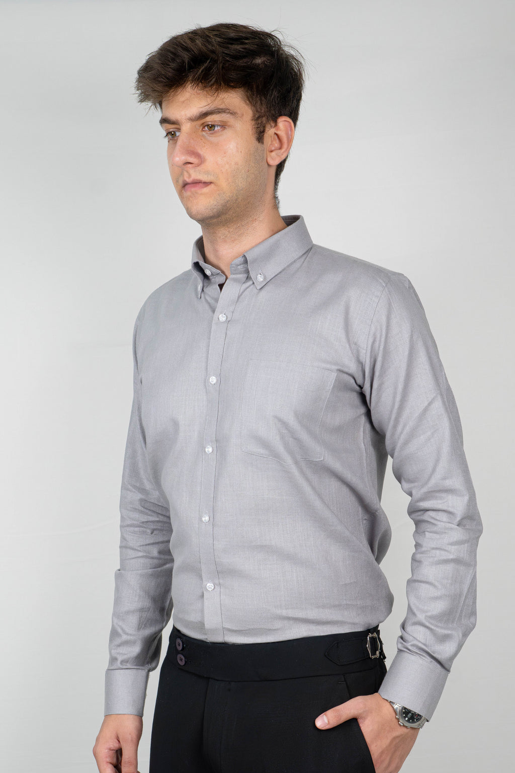 Ash Grey Linen Shirt