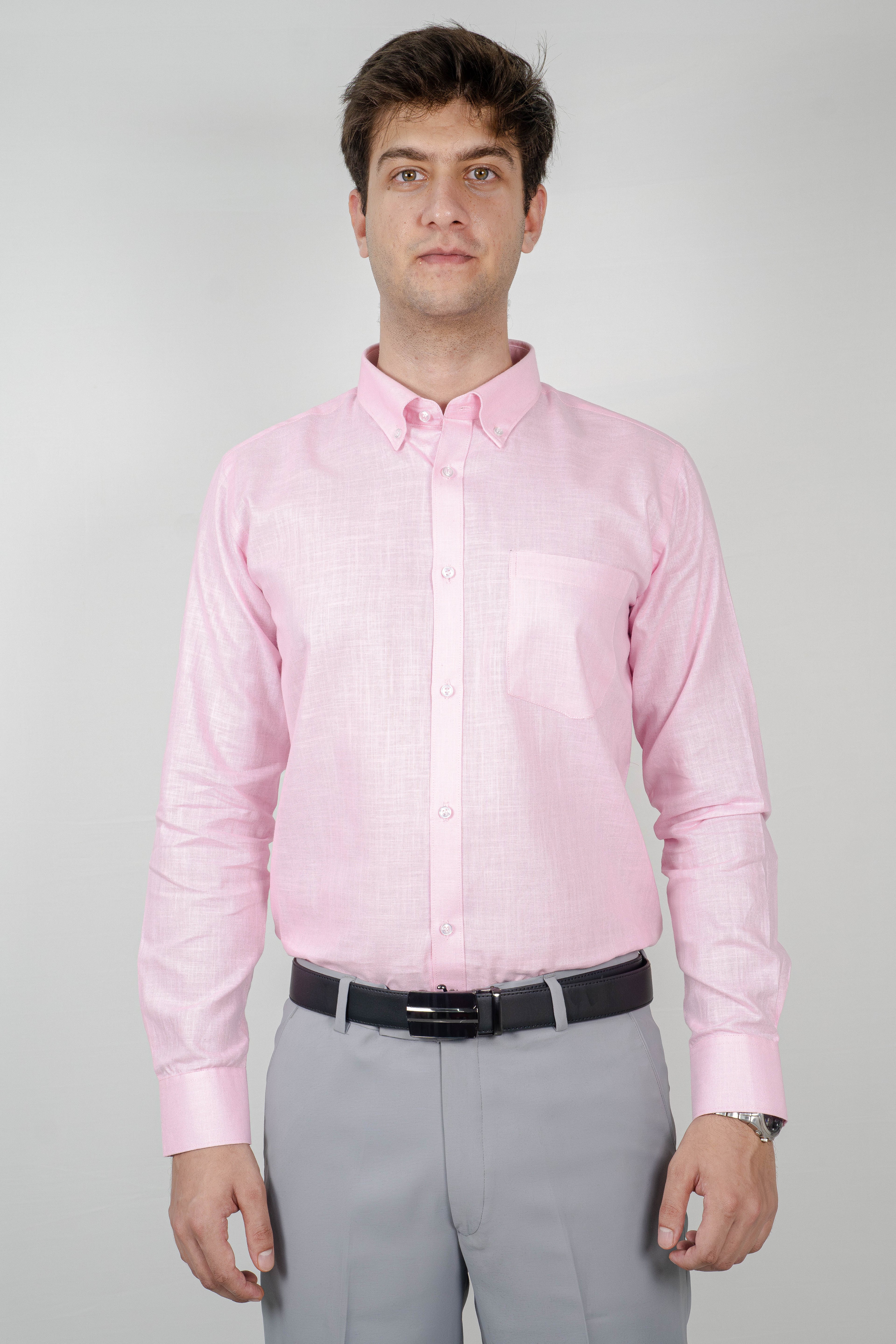 Soft Rose Pink Linen Shirt