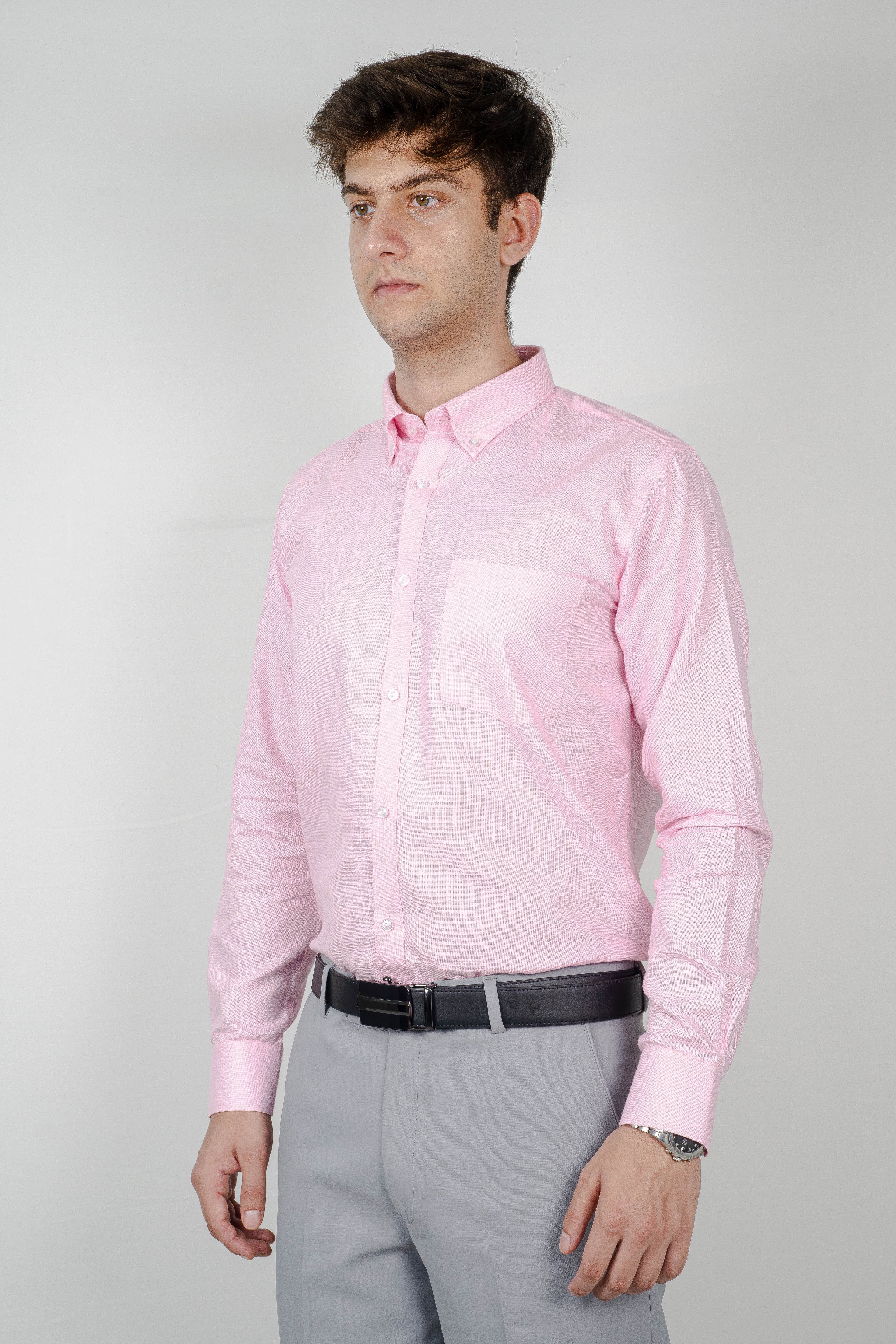 Soft Rose Pink Linen Shirt