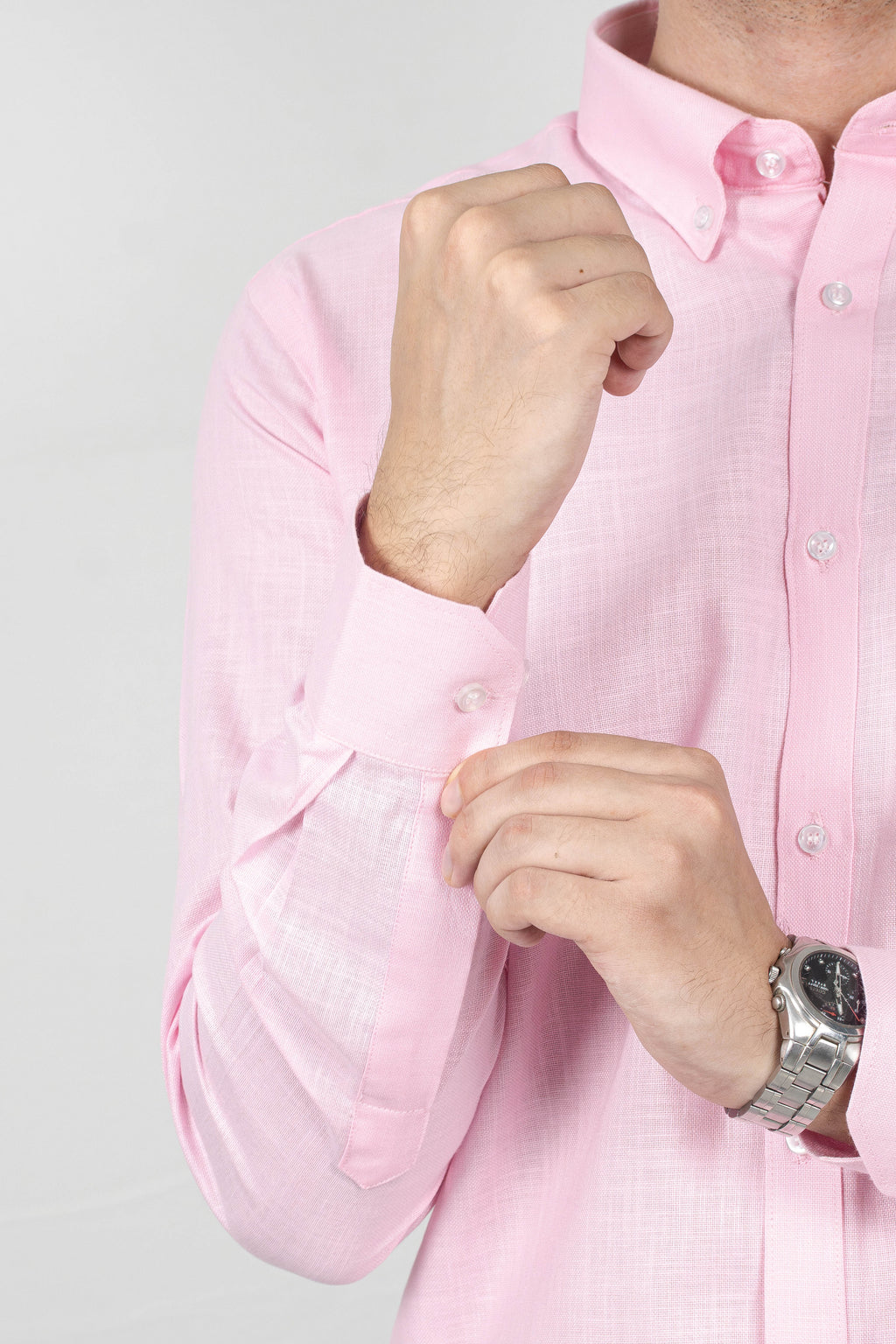 Soft Rose Pink Linen Shirt
