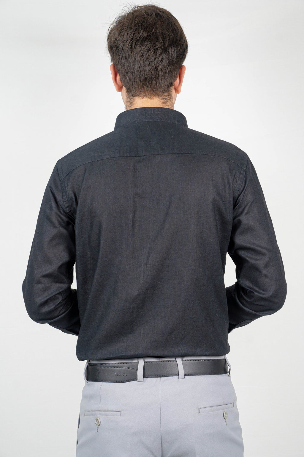 Classic Midnight Black Linen Shirt
