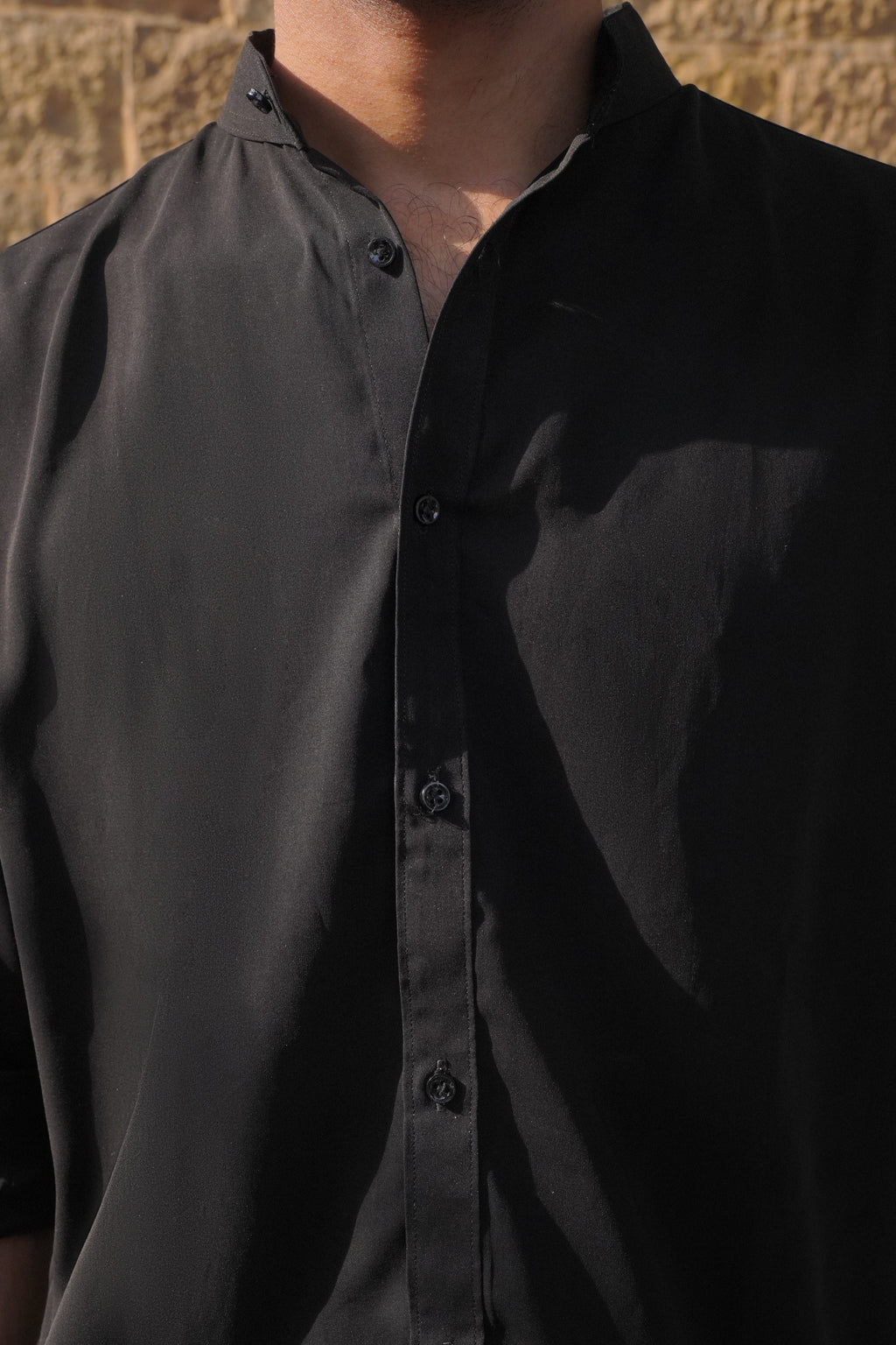 Mandarin Collar | Midnight Black
