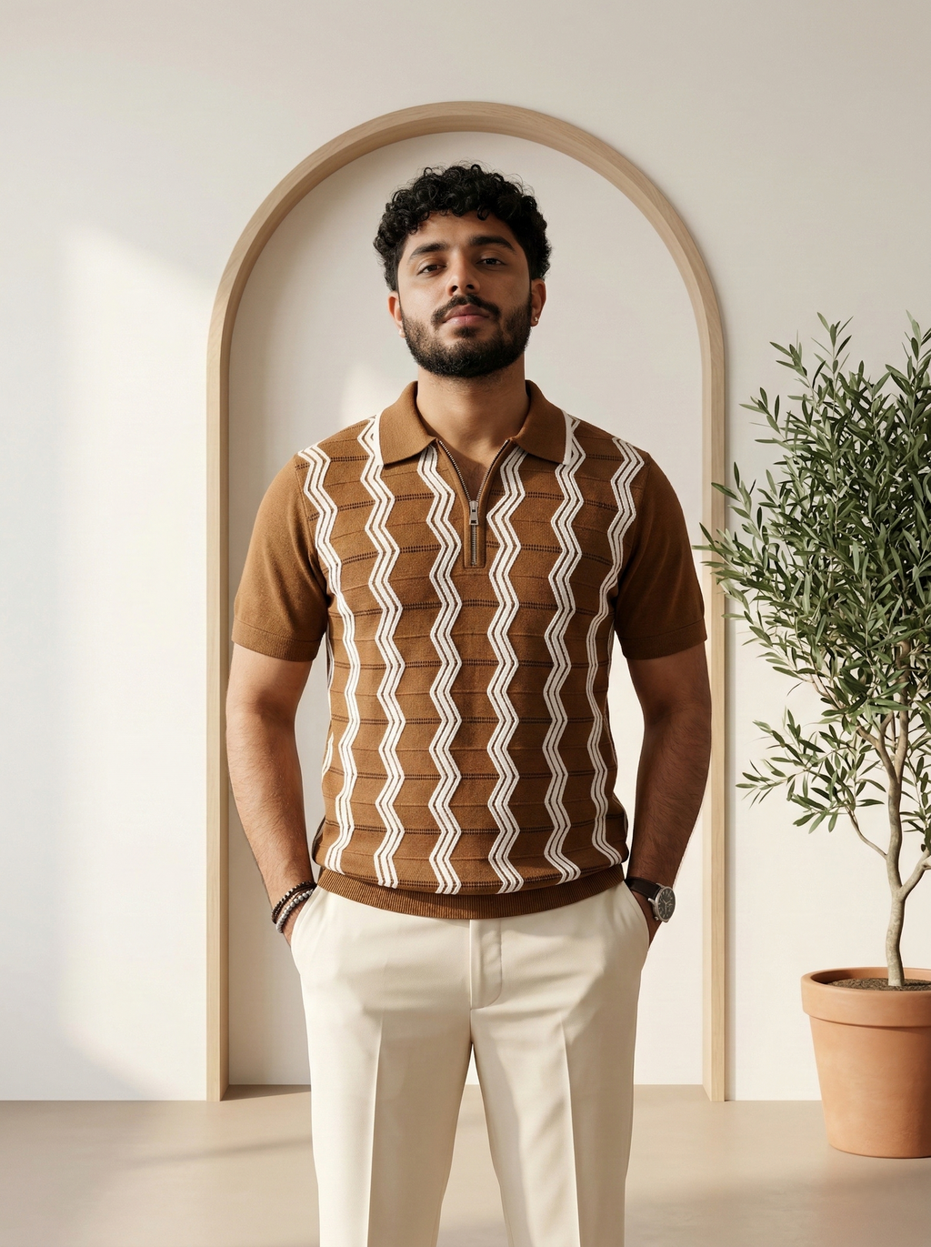 Mocha Knit Polo | Brown