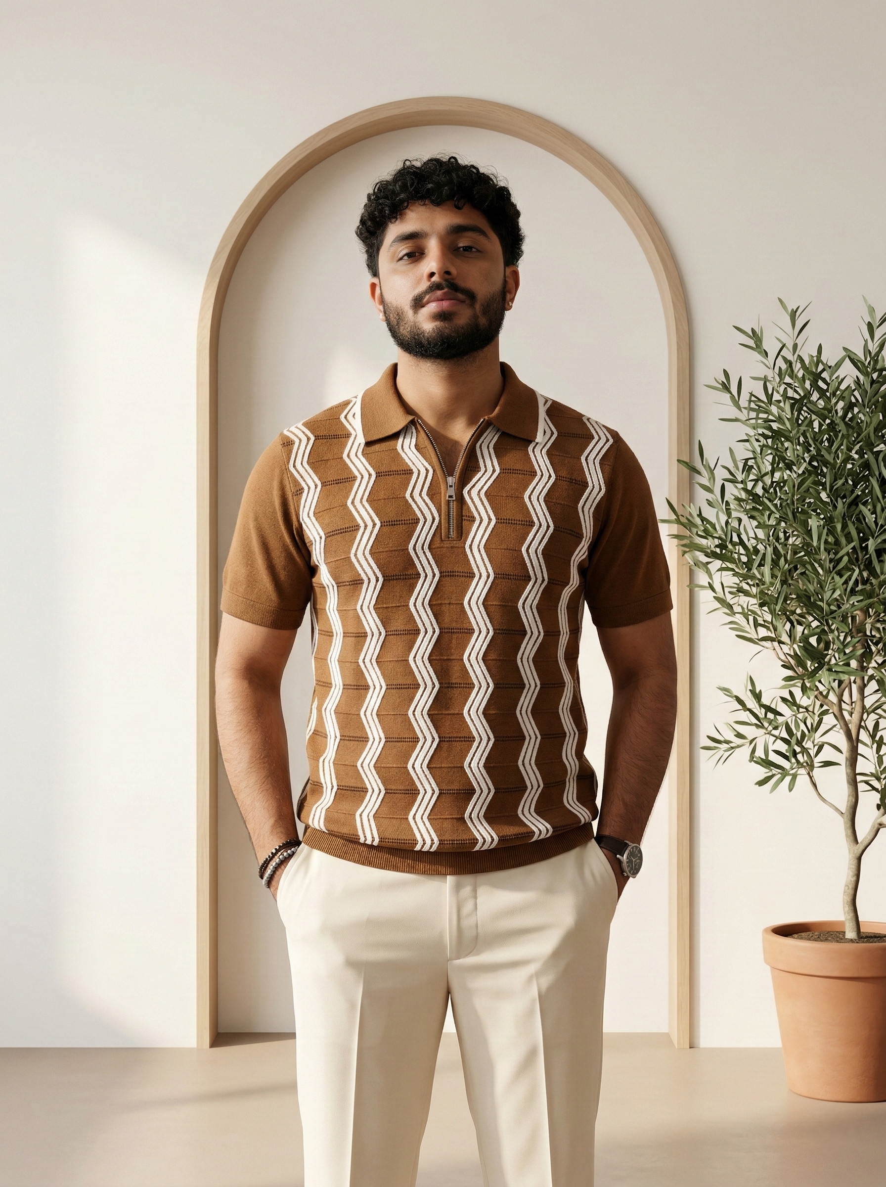 Mocha Knit Polo | Brown