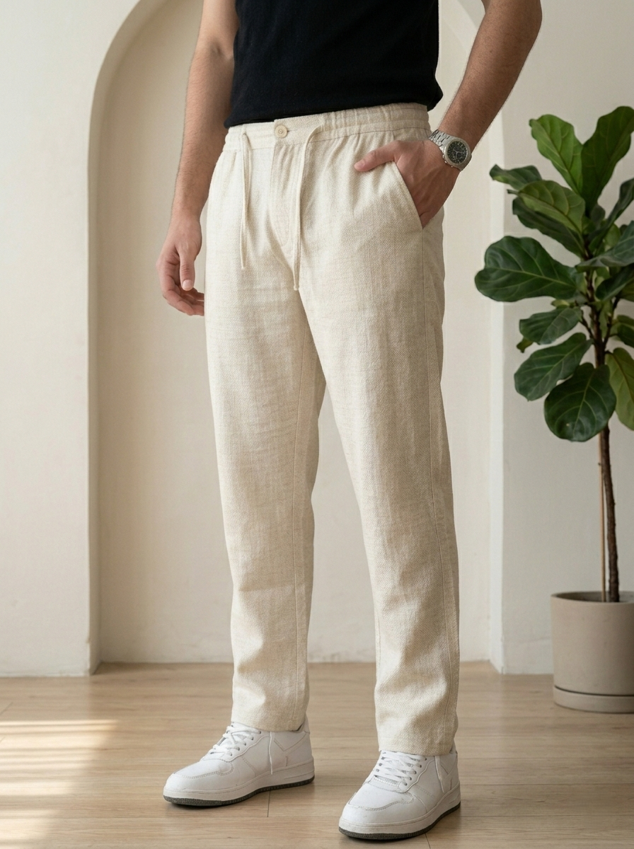 Cream Linen Trousers