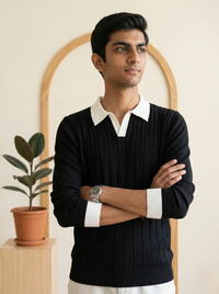 Midnight Knit Polo | Black