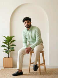 Mint leaf Linen Shirt | Green