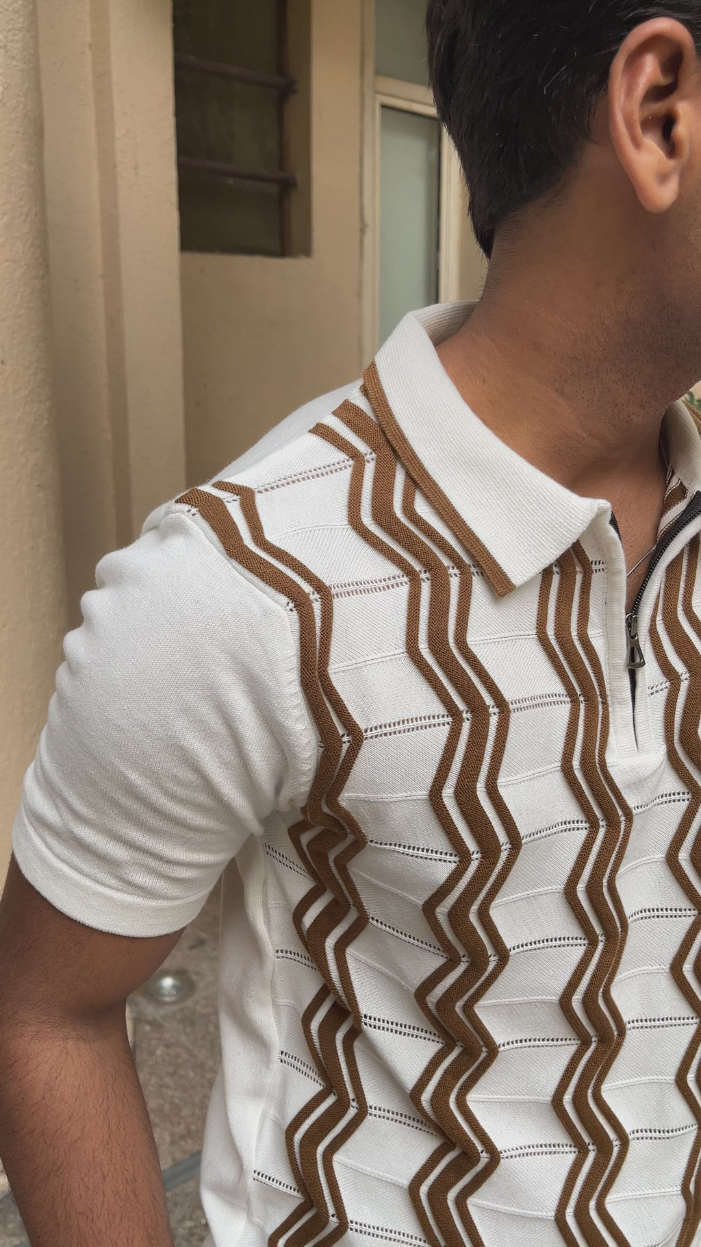 Ivory Knit Polo | Offwhite