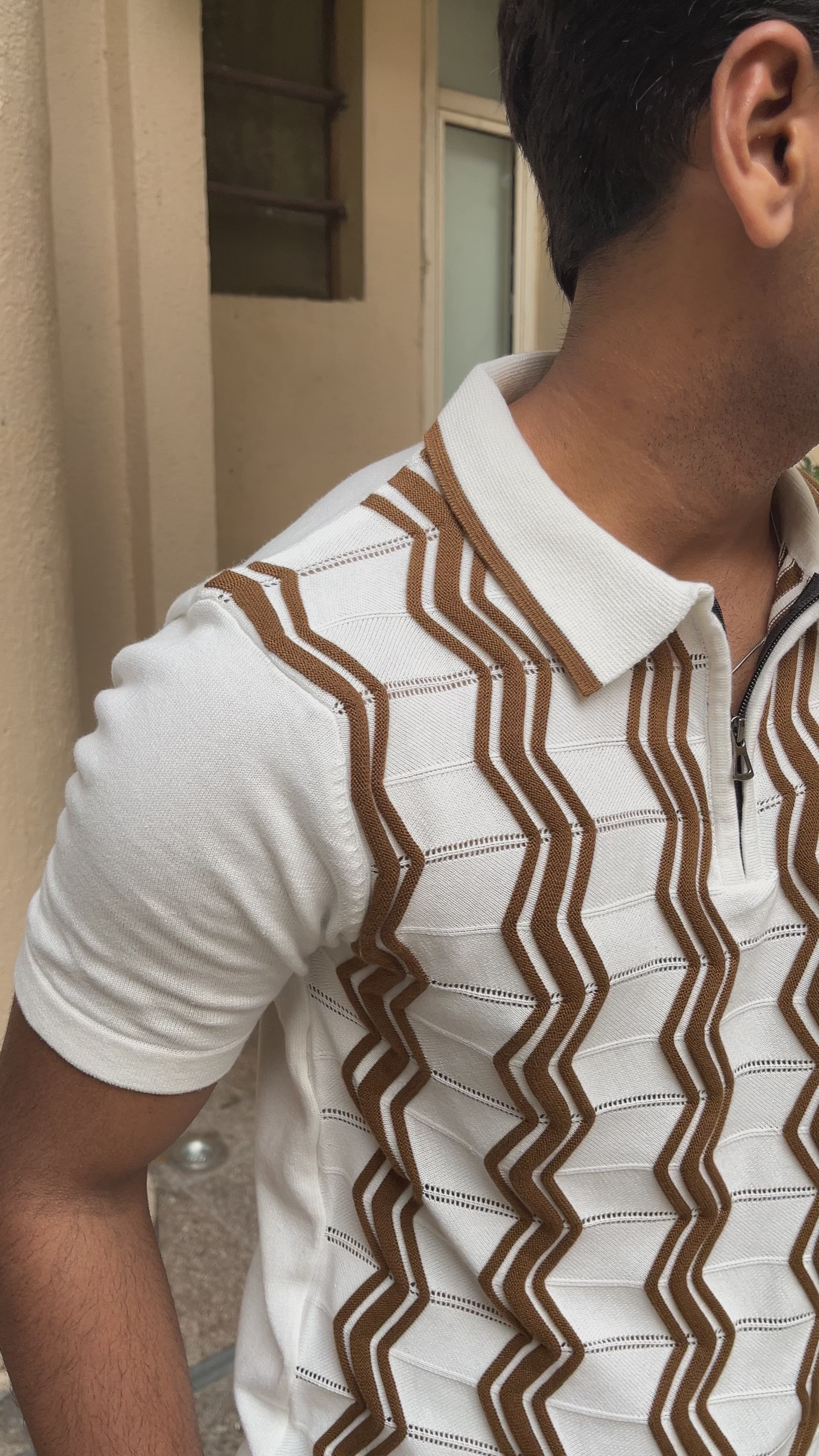 Ivory Knit Polo | Offwhite