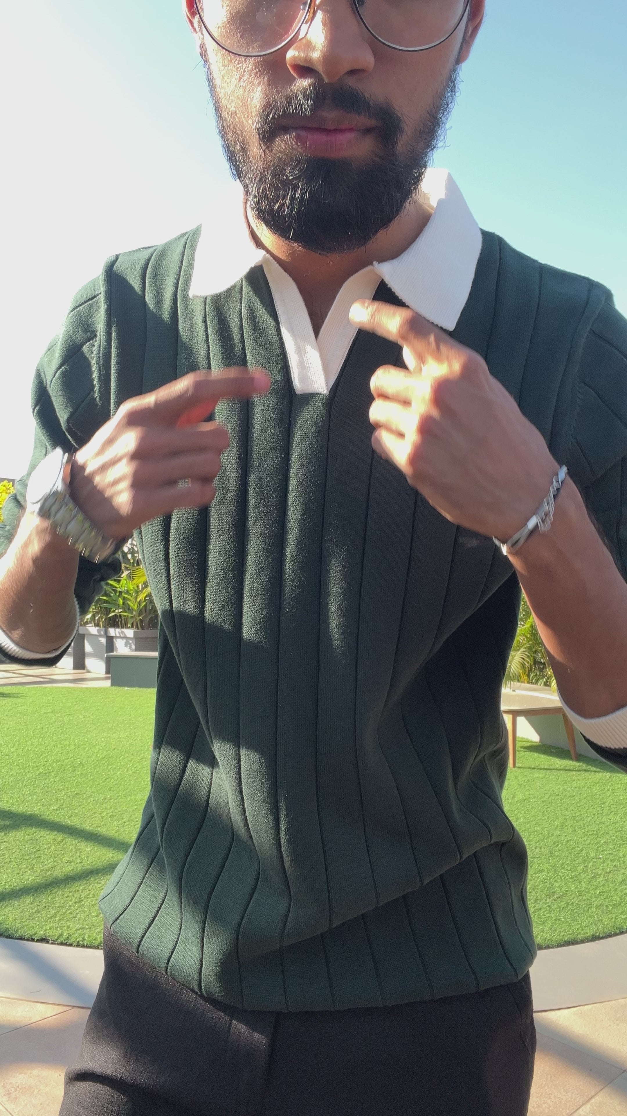 Forest Knit Polo |Bottle Green