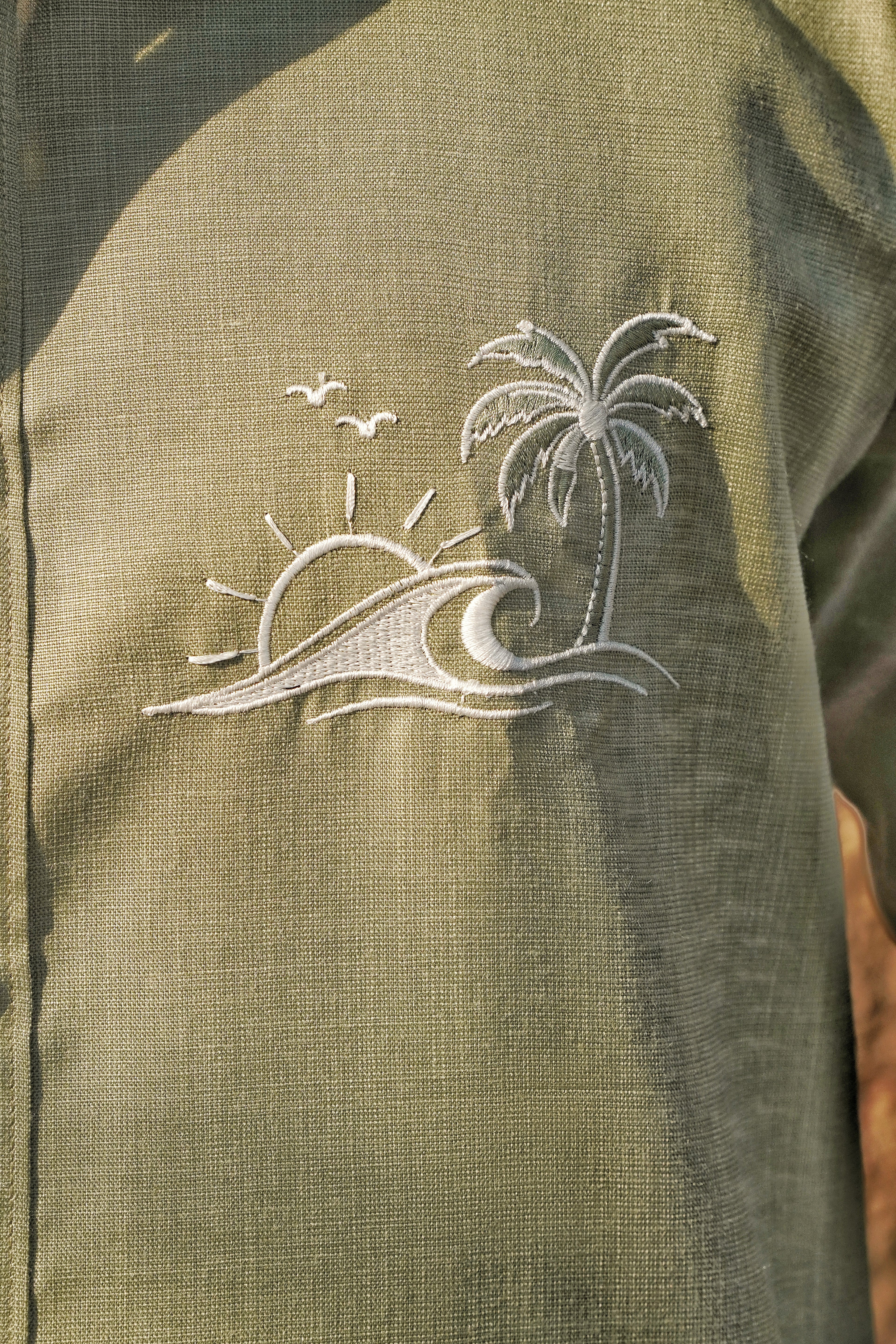Mute Olive Embroided Shirt